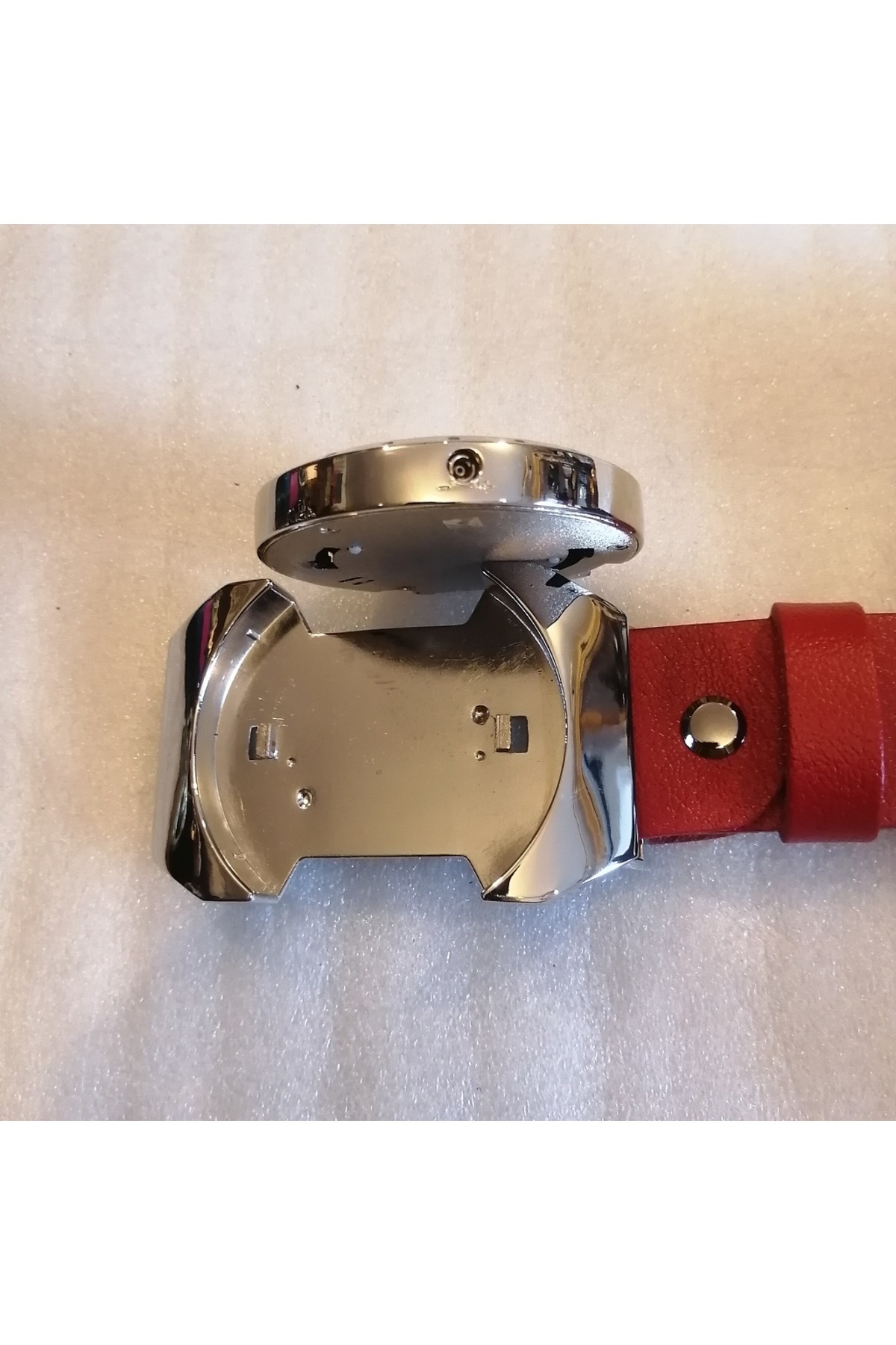 Butik Tülin-Unisex Authentic Genuine Cowhide Leather Red Silver Russian Flag Magneto Lighter Cowboy Buckle Belt 6