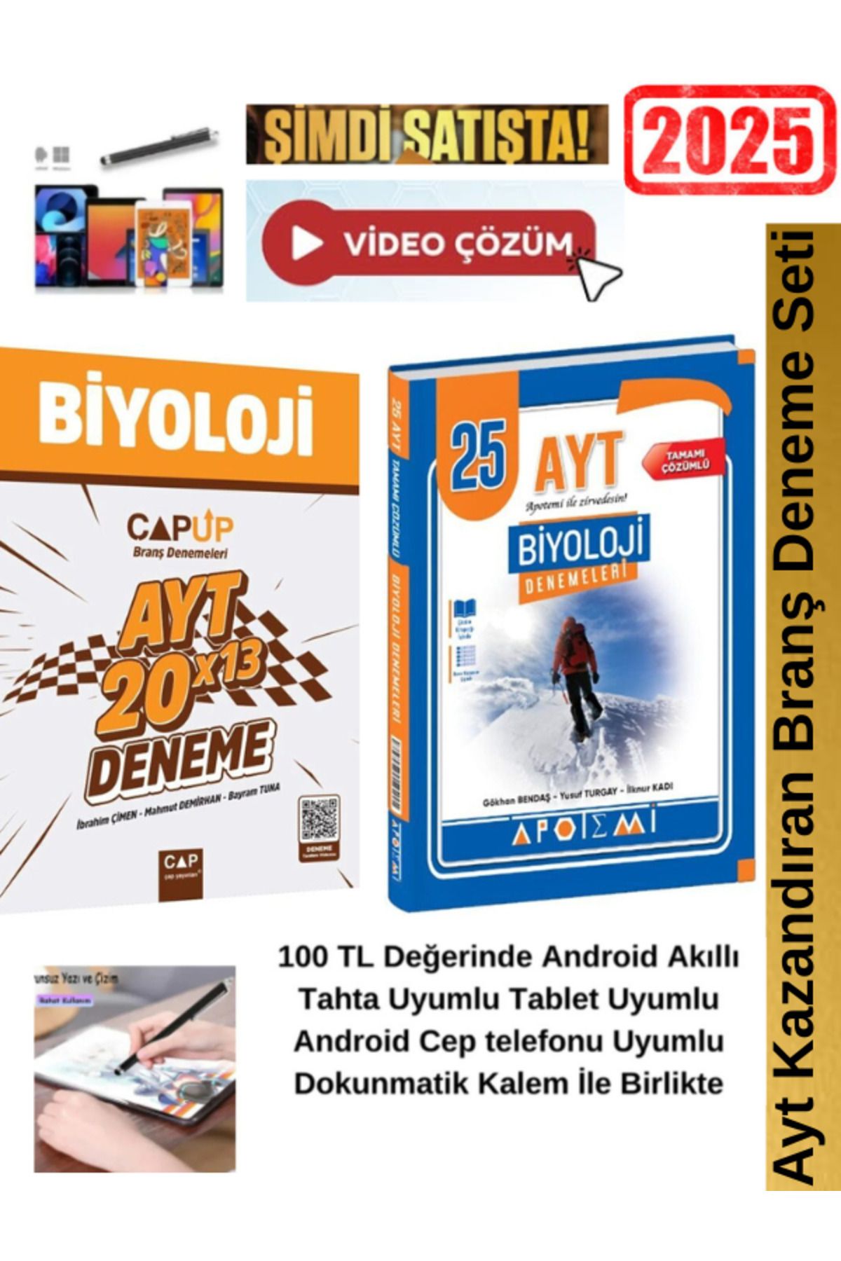 Ens Yayıncılık Çap Ayt 20x13 Biyoloji Branş Deneme+Apotemi Ayt Biyoloji 25 li Branş Deneme Seti+ Kalem