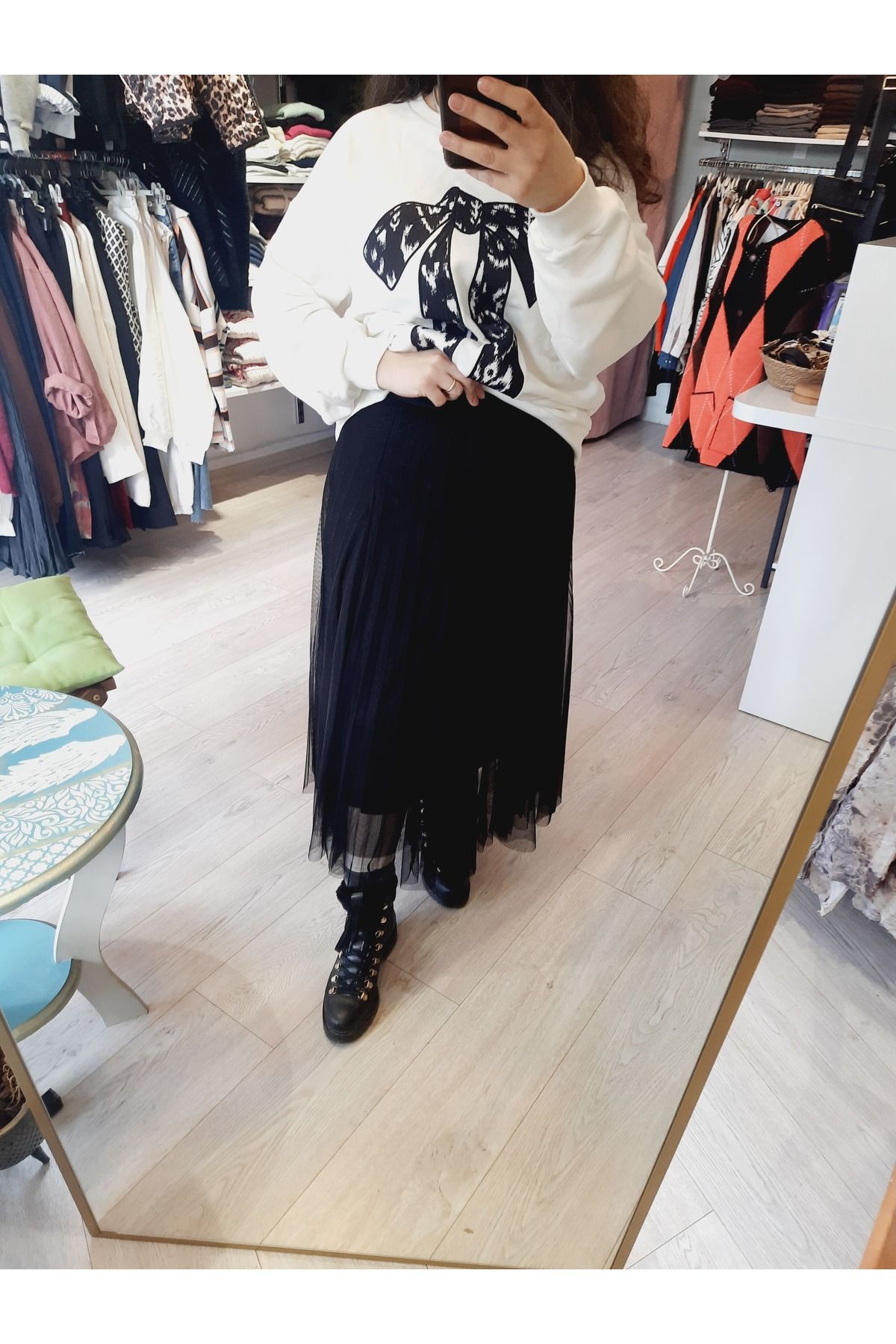 ALVWOMAN Siyah Tül Etek