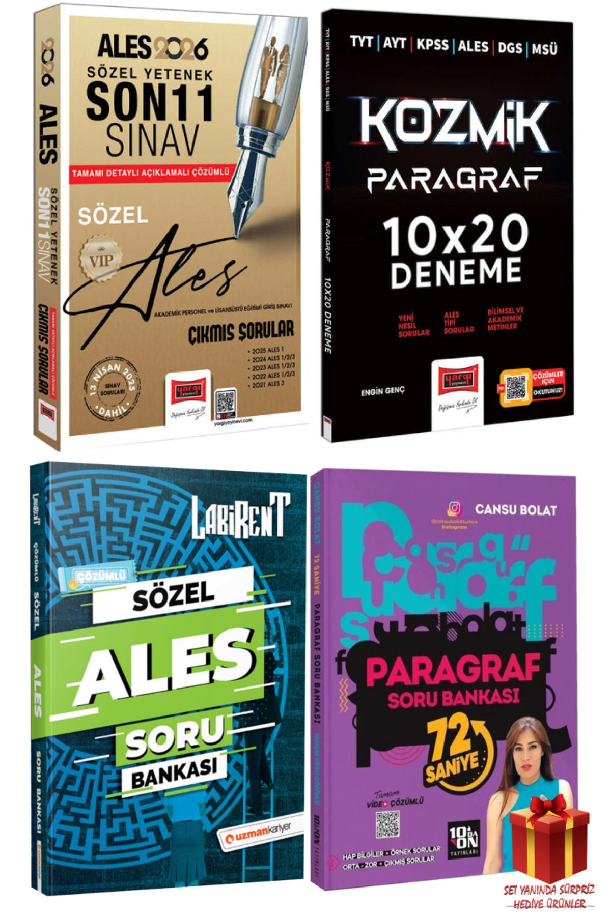 Yargı Yayınları 2026 Yargı Ales Sözel Yetenek Son 11 Sınav+Yargı Ales Paragraf Deneme+Sözel SB+ALES Paragraf SB