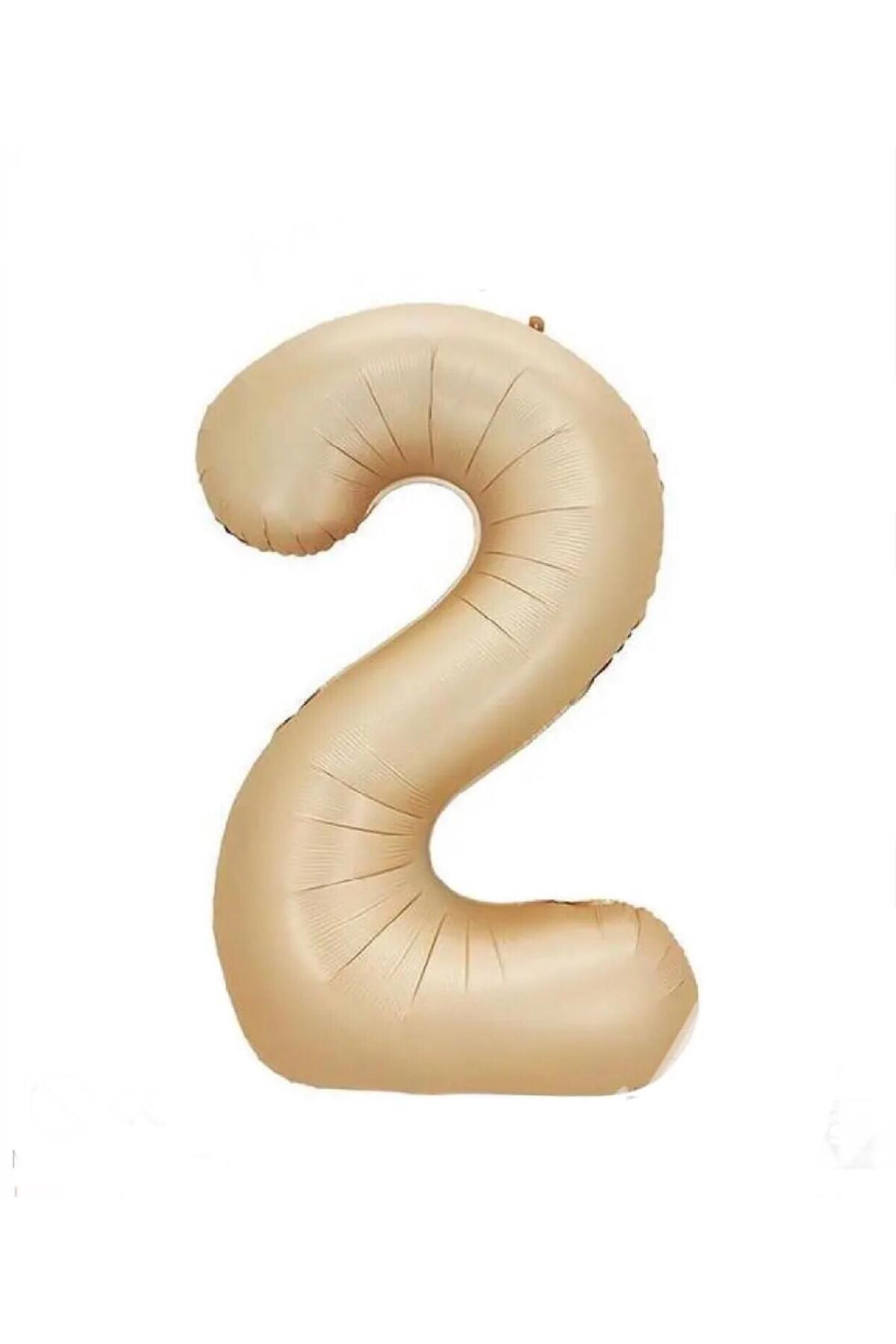 MİNAY 2 RAKAM FOLYO BALON KARAMEL RENK 34" 76cm