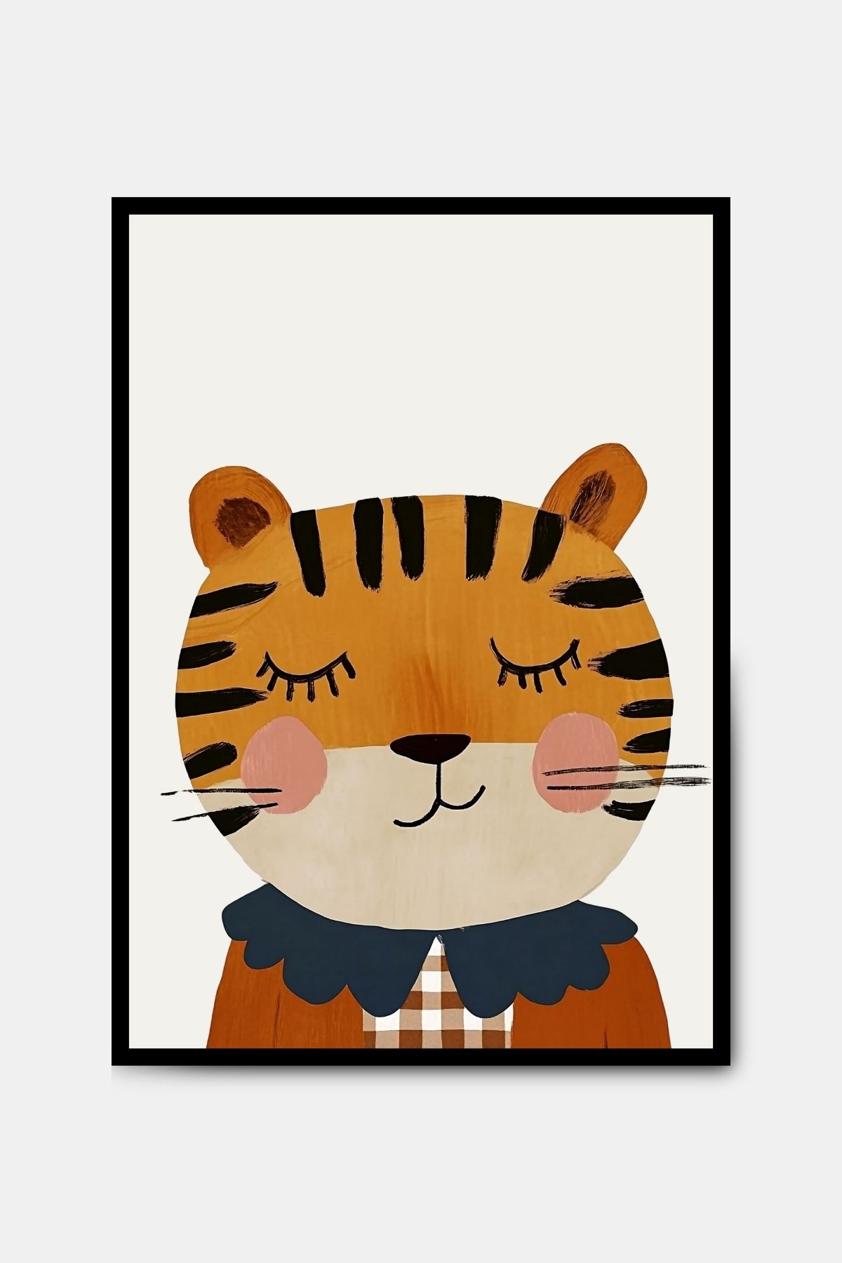PİTAYA Uykucu Kaplan Poster - Çerçevesiz Tasarım Çocuk Odası Tablo Bebek Odası Tablo Çocuk Poster Duvar