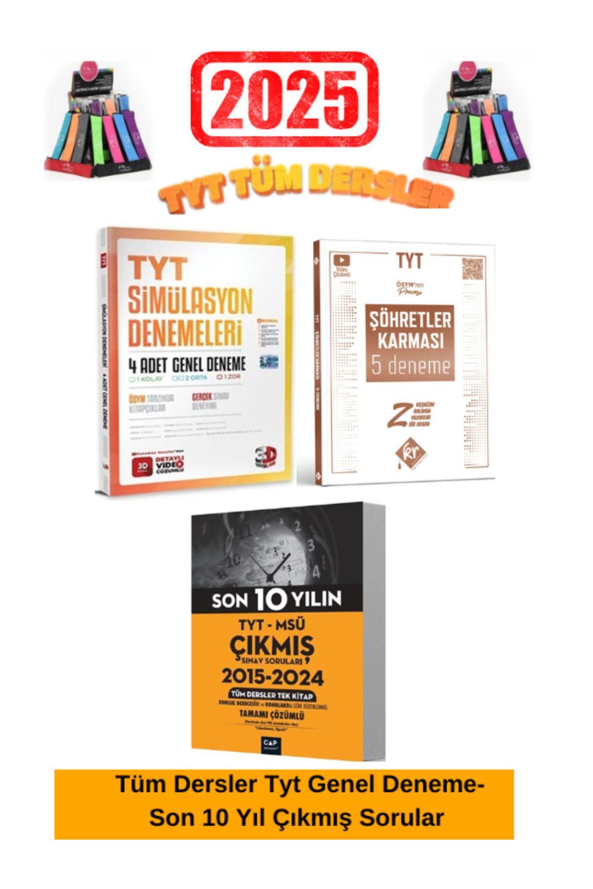Ens Yayıncılık Çap Tyt-Msü Son 10Yıl Çıkmış Soru+3D Sim.Tyt Genel 4 Deneme-Kr Şöhretler Tyt Genel Deneme Seti