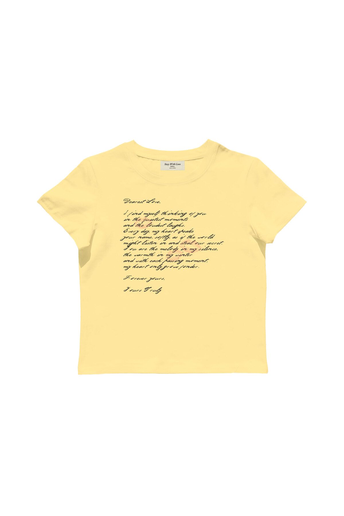 lethestudios Cher Amour Baskılı Baby Tee Crop Top