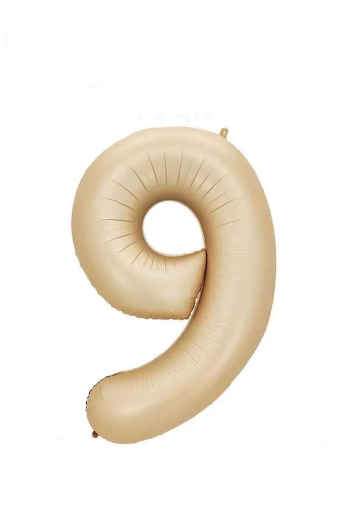 MİNAY 9 RAKAM FOLYO BALON KARAMEL RENK 34" 76cm