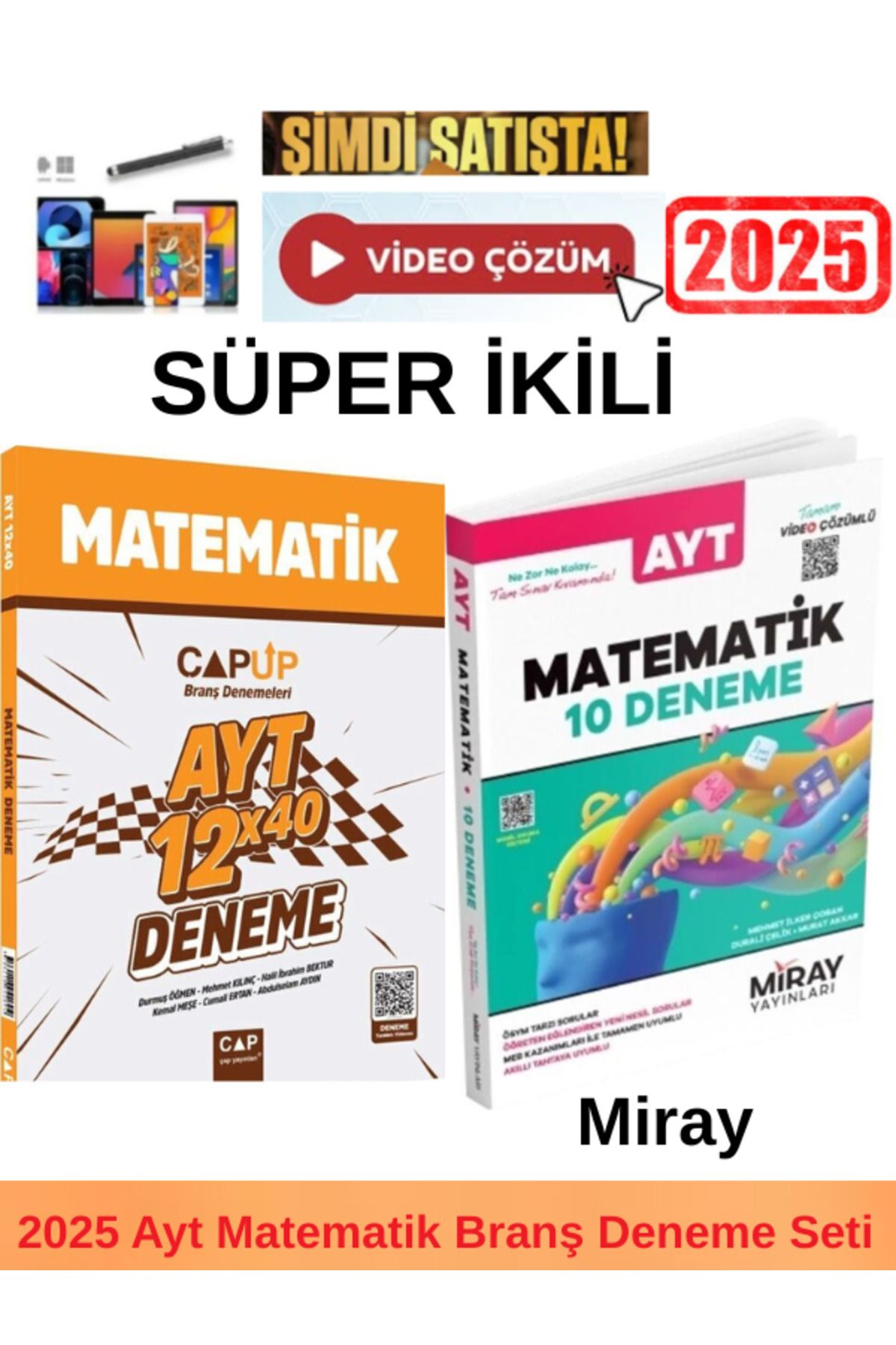 Ens Yayıncılık Çap Ayt Matematik 12x40 Deneme+Miray Ayt Matematik 10 Deneme+Kalem