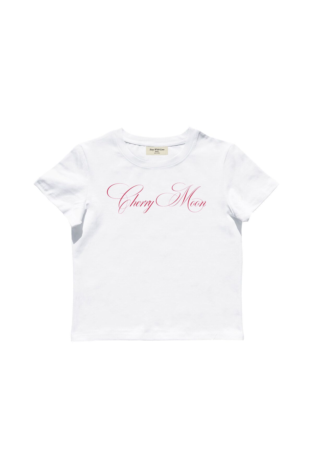 lethestudios Cherry Moon Baskılı Baby Tee Crop Top