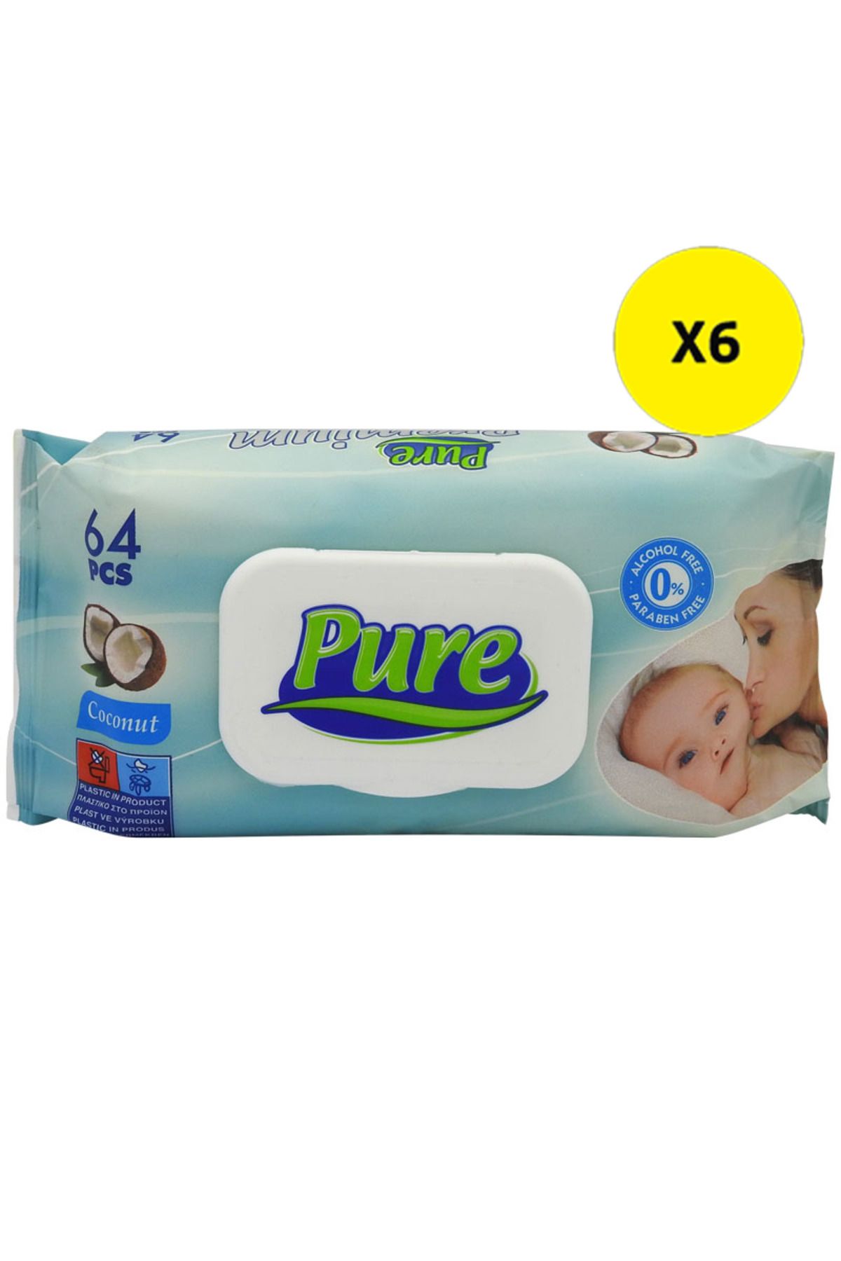Pure X6-pure Servetele Umede 64buc Bebe - One Size
