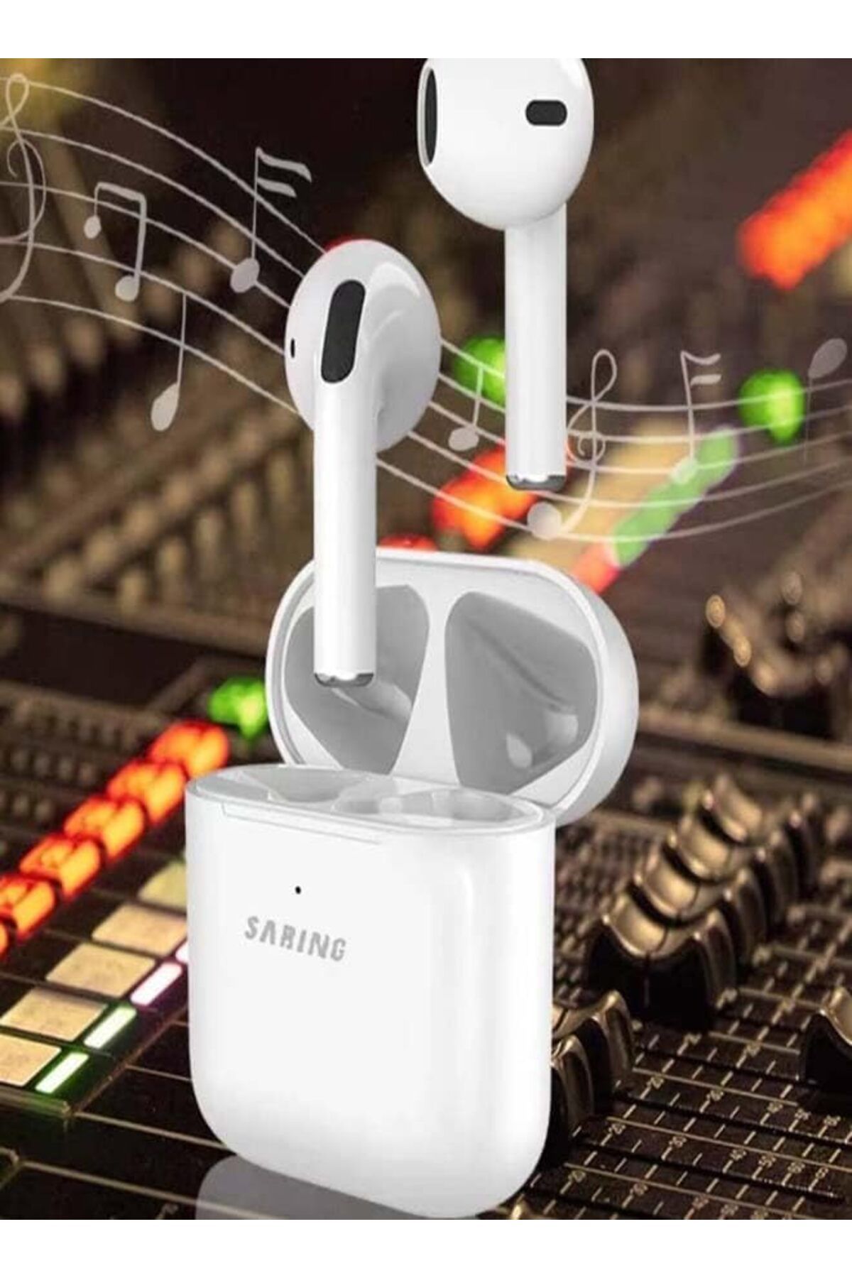 saring-High-Resolution Wireless Earbuds with Built-In Microphone, Auto Pairing, In-Ear Detection, Charging 5