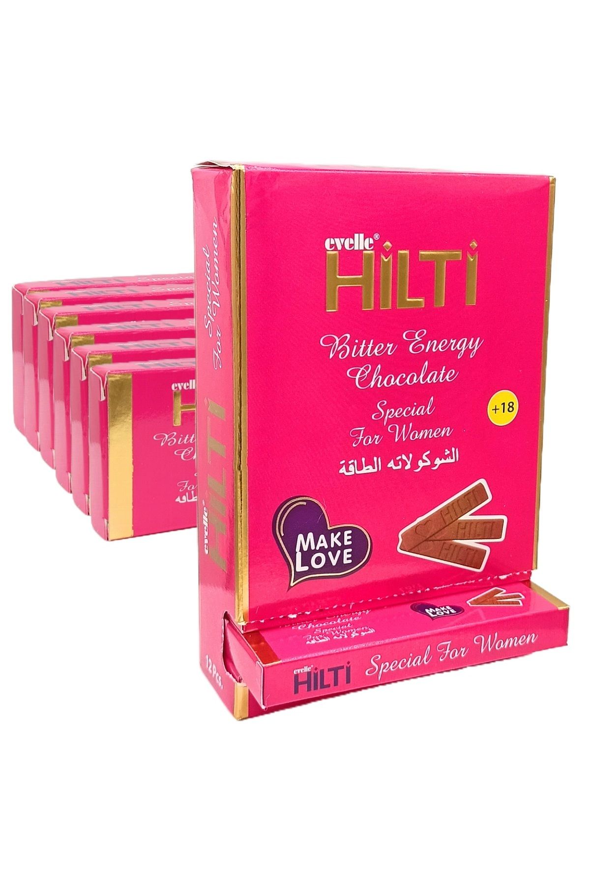 BaronVigor Hilti Lady Çikolata Evelle Hilti Gold 12 Adet Kutu Bitter Ginseng Çikolata