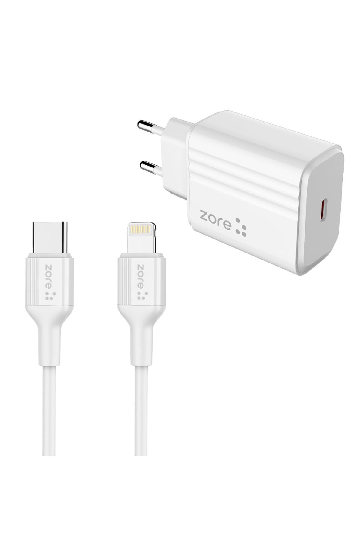 Uzaklarda Arama UZRM Play Serisi PL2 Type-C to Lightning 2in1 PD Seyahat Şarj Aleti 20W - Beyaz