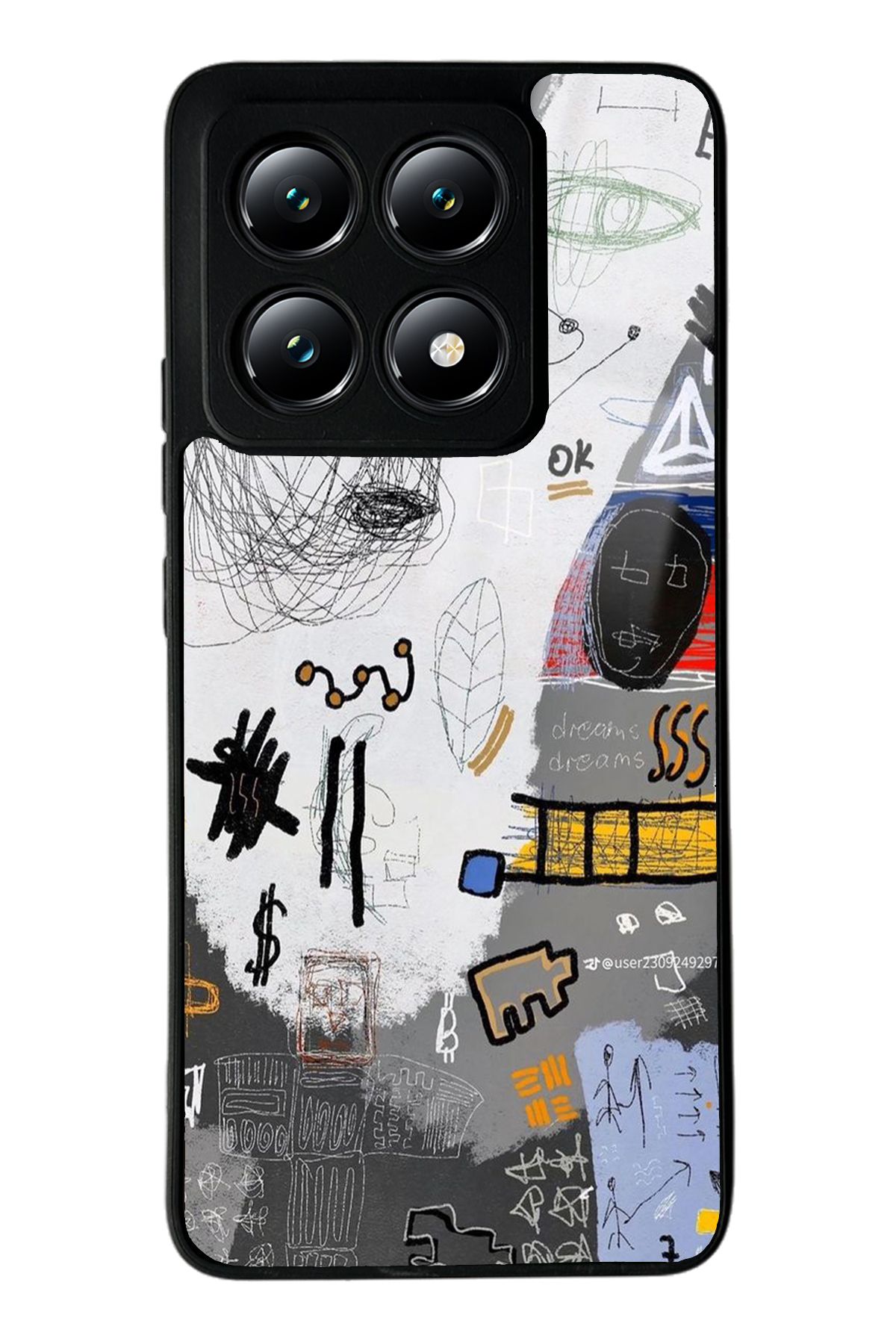 Spoyi Xiaomi Mi 14T Matematik Tahtası Tasarımlı Glossy Telefon Kılıfı