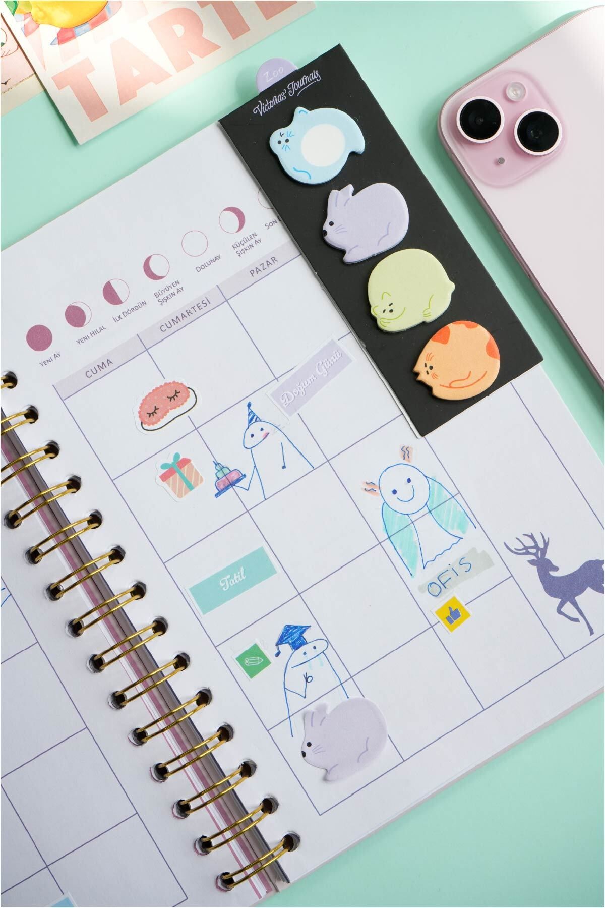 Victoria's Journals-Mini Post-It 4 Colours X 20 Sheets 2