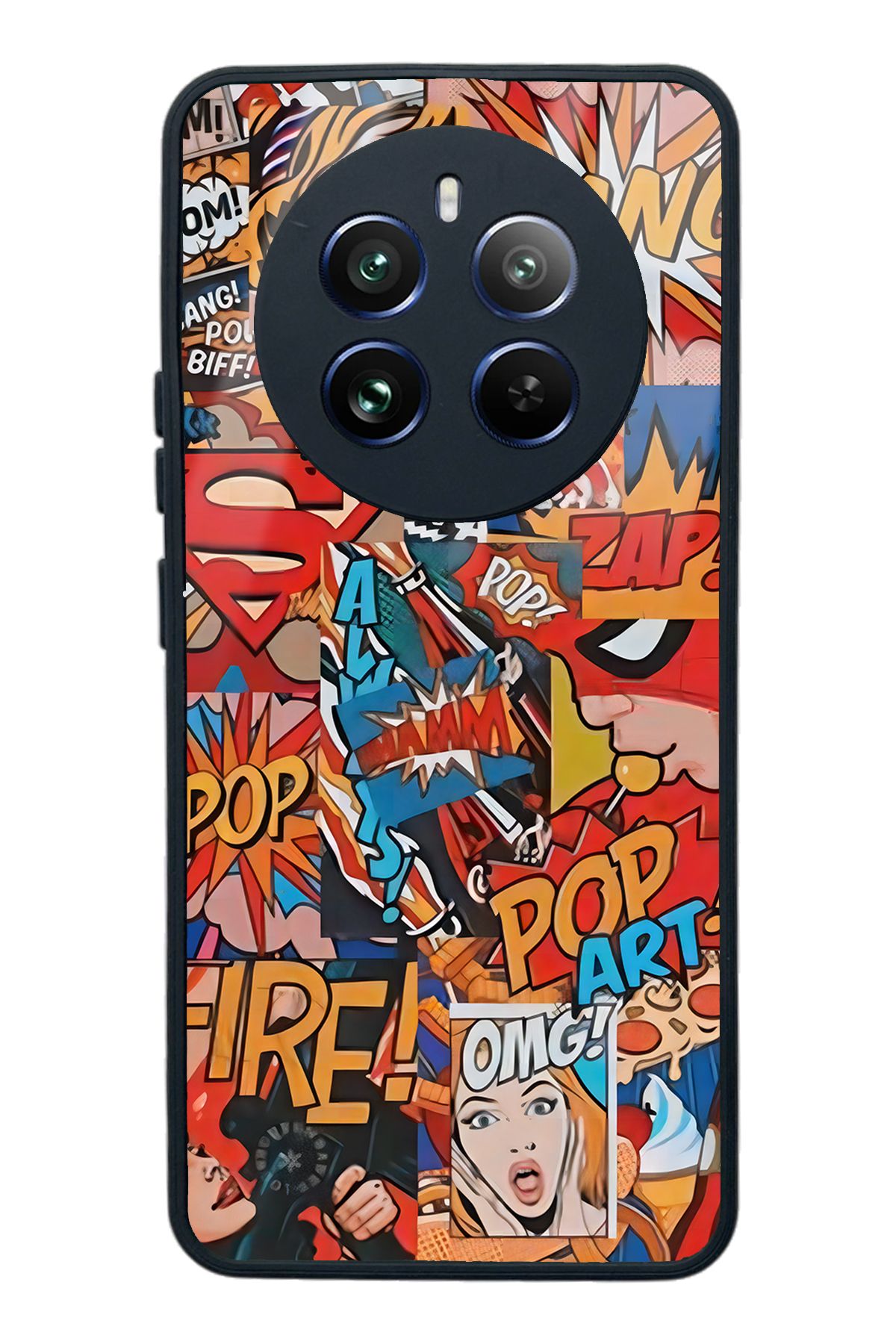 Spoyi Oppo Realme 12 Pro Plus Retro Comics Tasarımlı Glossy Telefon Kılıfı