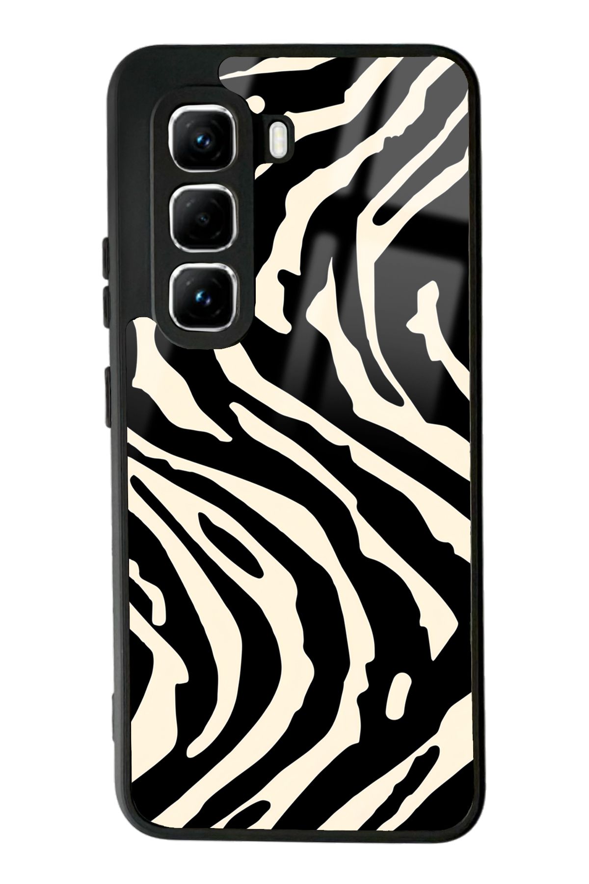 Spoyi İnfinix Hot 50 Pro Zebra Tasarımlı Glossy Telefon Kılıfı
