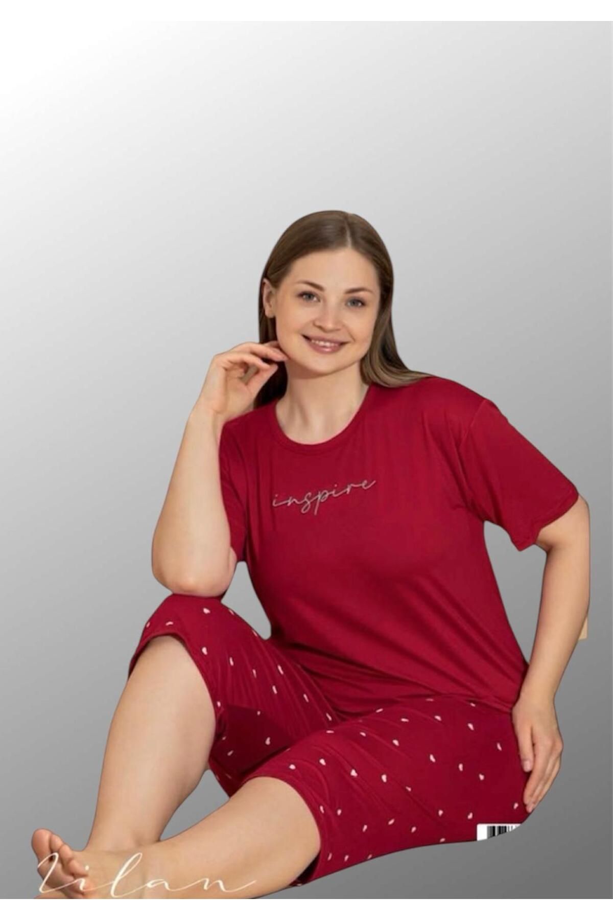 BOYRAZ büyük beden kapri pijama takımı