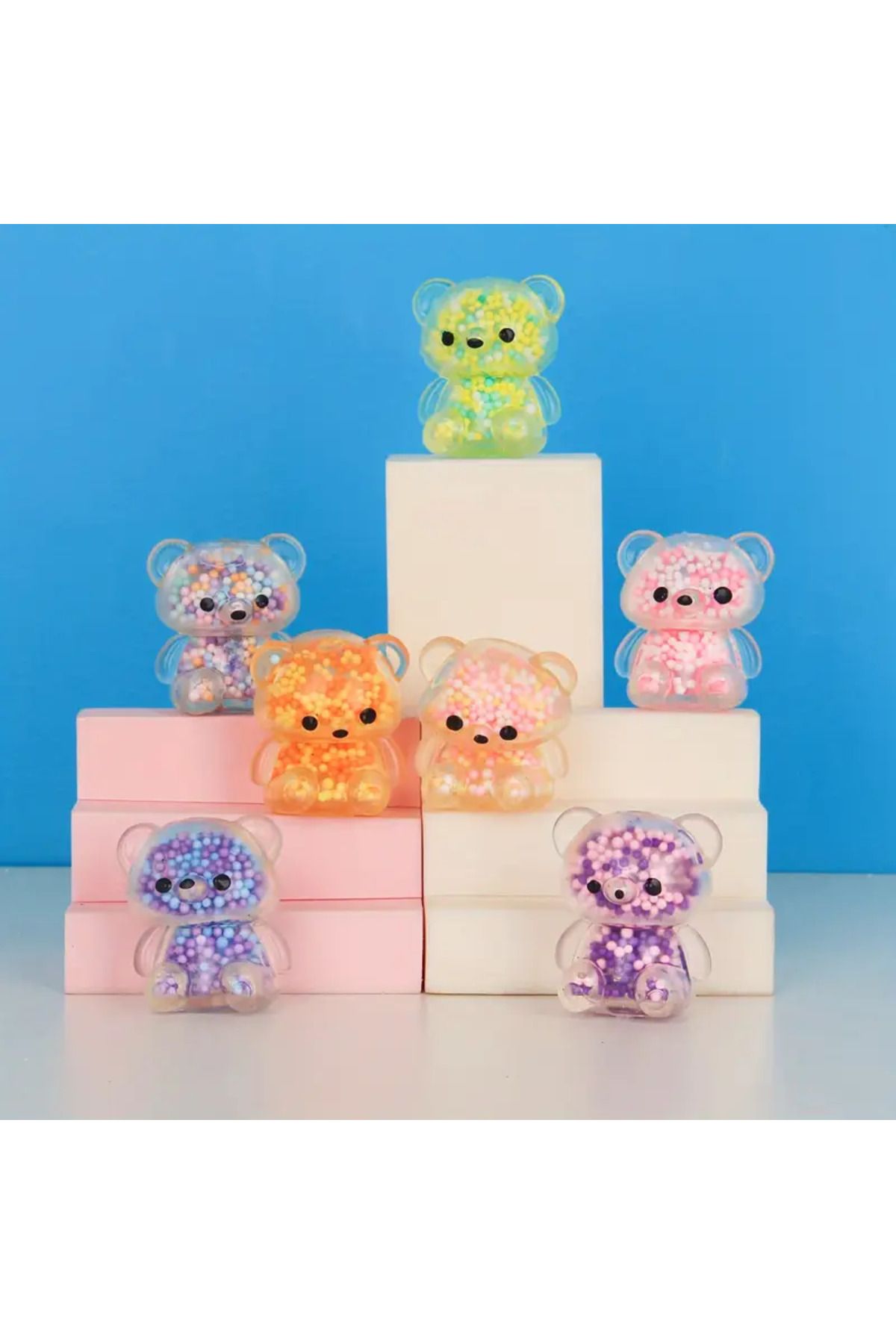 BALCI HEDİYELİK Mini Squishy AYICIK Oyuncakları Kızlar Çocuklar için Renkli Duyusal Stres Topu RASTGELE RENK