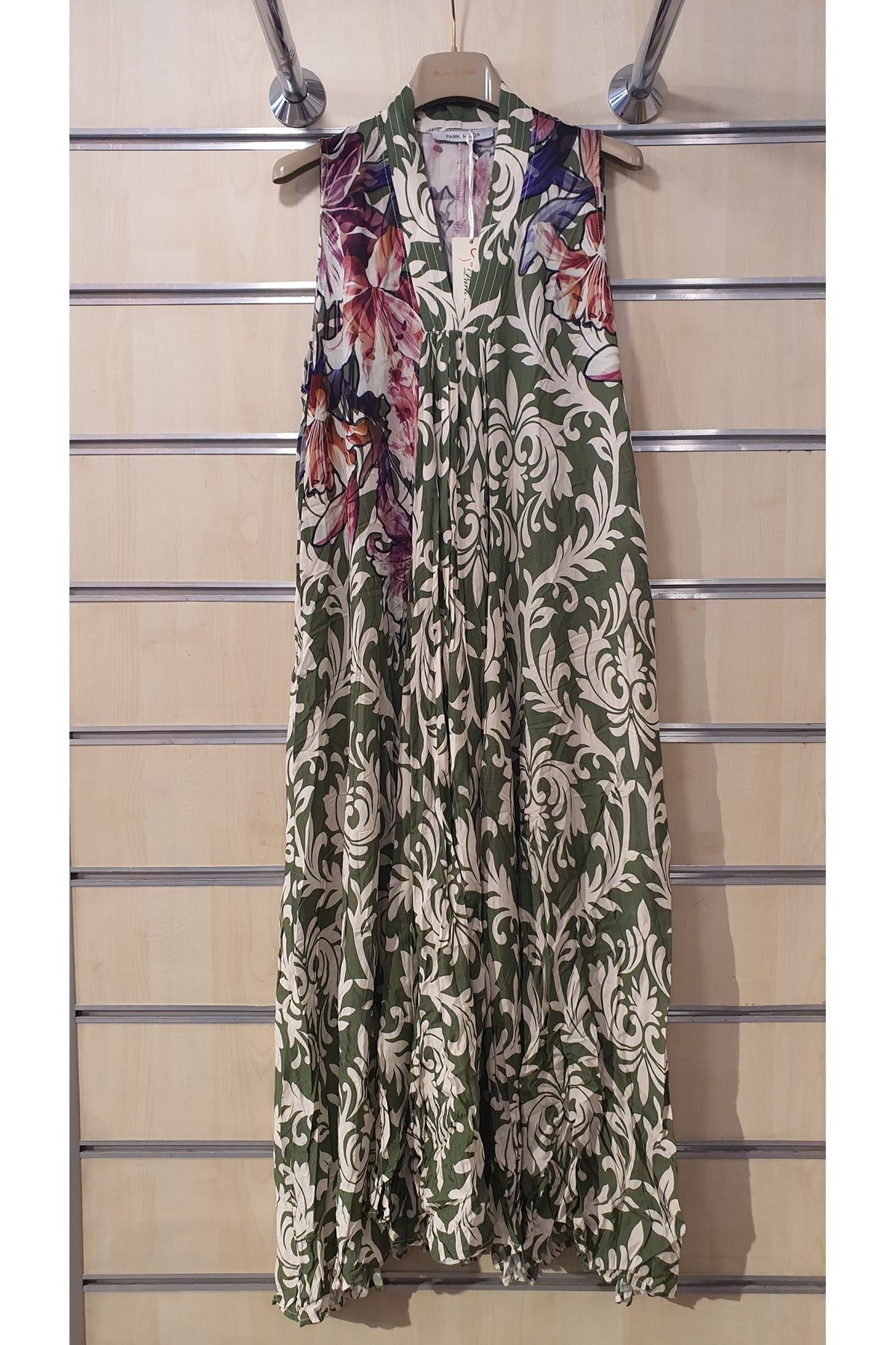 Park Moda DESENLİ UZUN KOLSUZ ELBİSE