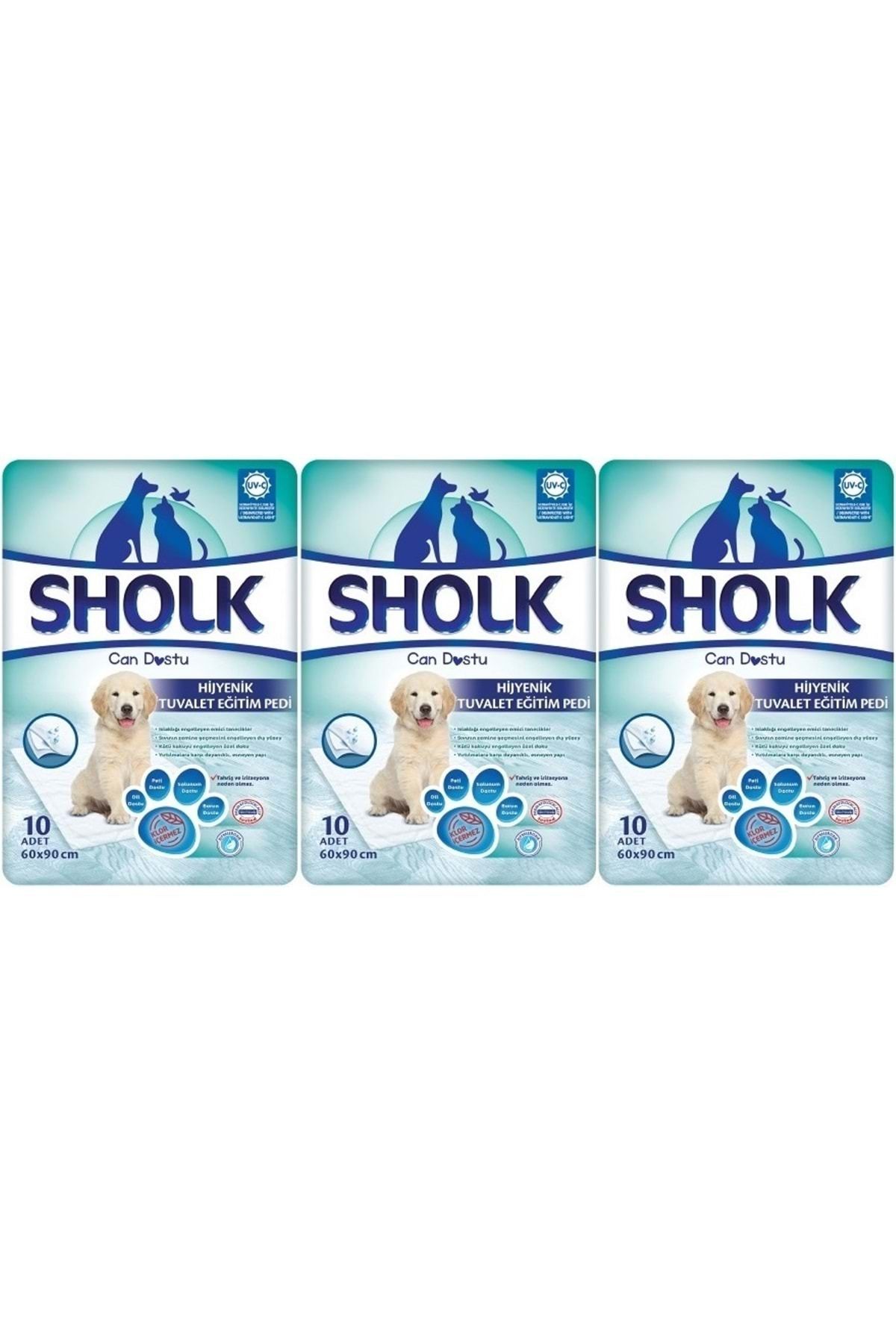 Sholk Evcil Hayvan Tuvalet Çiş Eğitim Pedi 60*90CM 30 Adet (3PK*10)