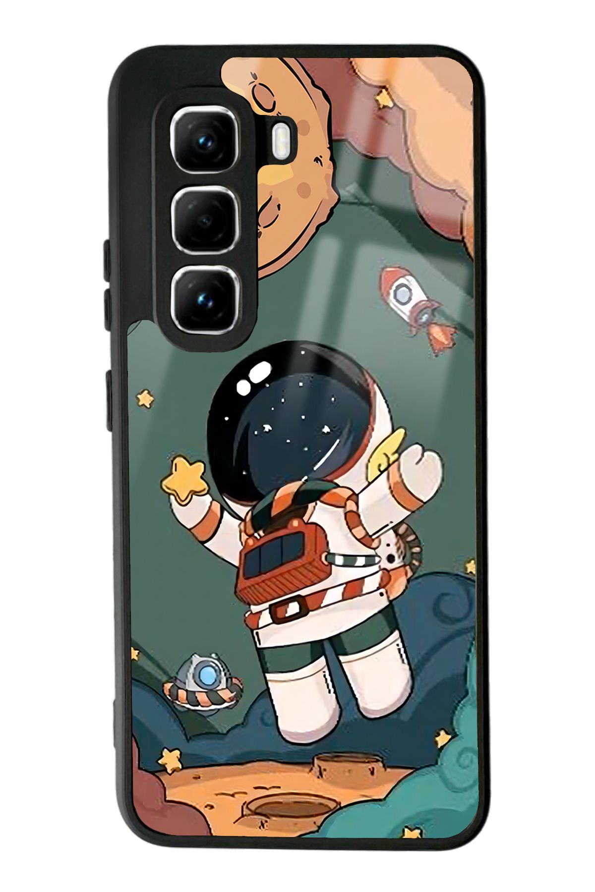 Spoyi İnfinix Hot 50 Pro Anime astronot Tasarımlı Glossy Telefon Kılıfı