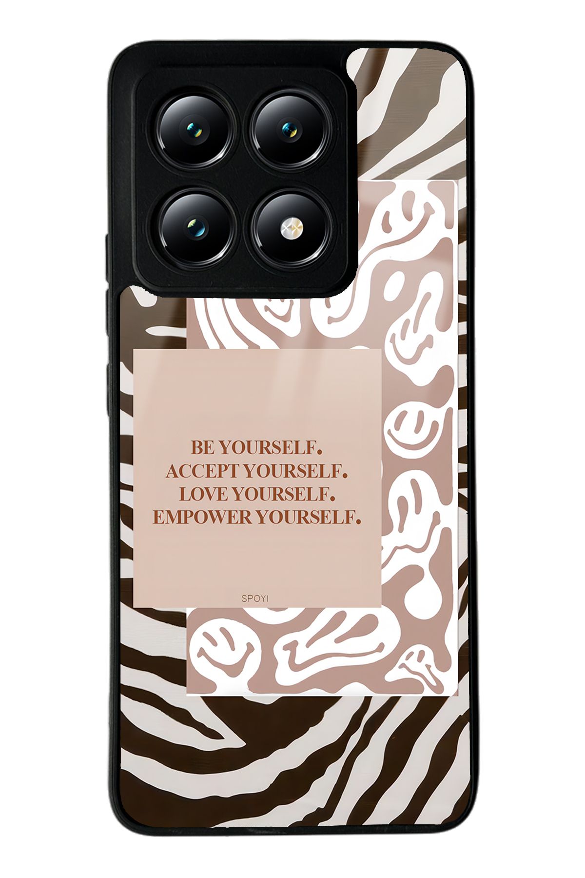 Spoyi Xiaomi Mi 14T Emoji Zebra Tasarımlı Glossy Telefon Kılıfı