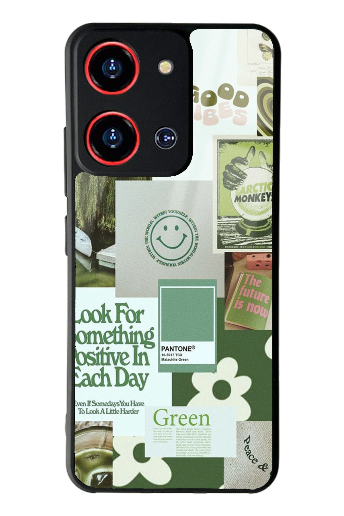 Spoyi Reeder S19 Max Pro S Zoom Green Sticker Tasarımlı Glossy Telefon Kılıfı