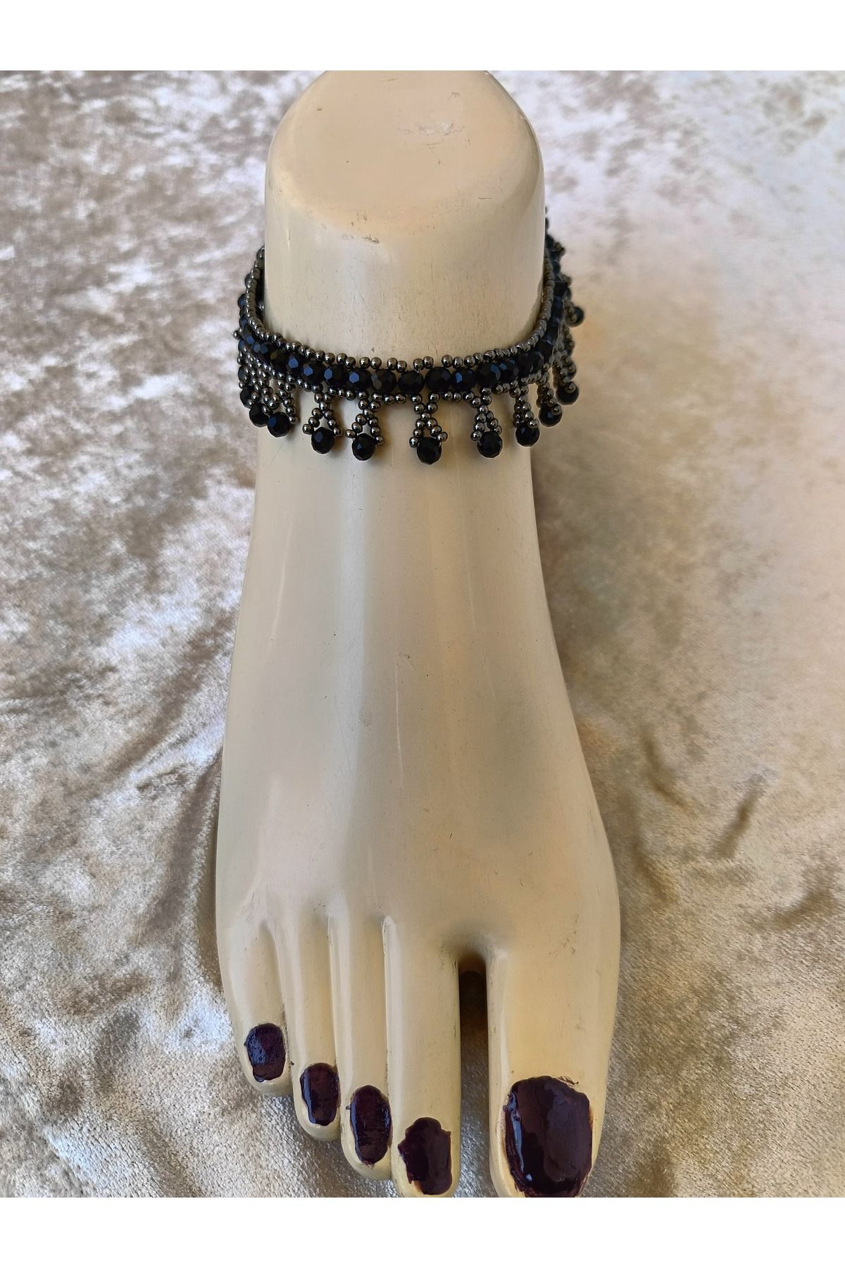 MODA Hand Made El yapımı Kadın Kristal Boncuk ve Cam Kum Boncuk Halhal