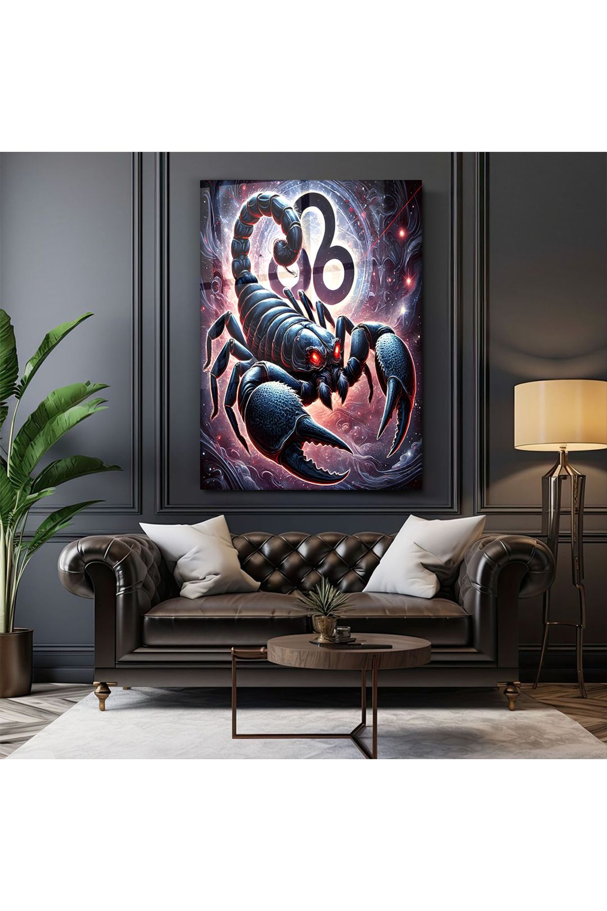 PoyKilArt Cam Tablo - Akrep Scorpion - Duvar dekorasyonu - Ofis dekorasyonu - Duvar tablosu - DK