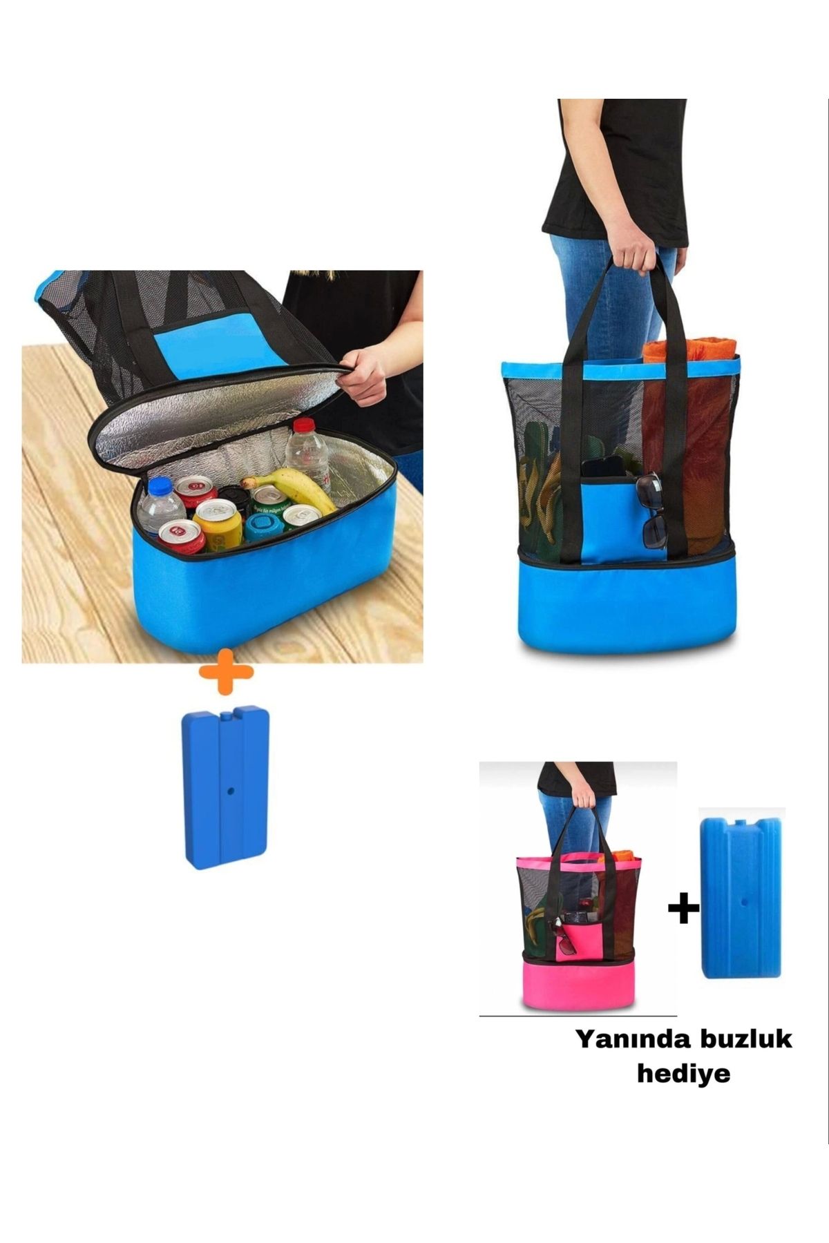 STOREMAX Termos Çanta - Piknik Çantası Plaj Çantası MEGA Boy / Buz Aküsü Hediyeli (5047)