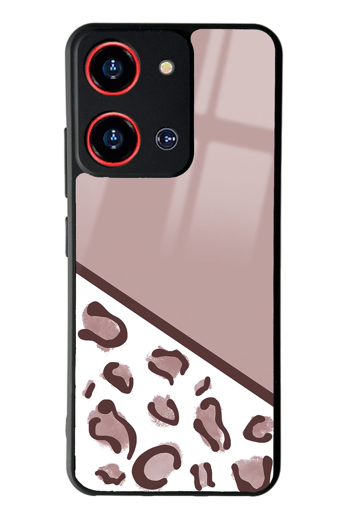 Spoyi Reeder S19 Max Pro S Zoom Kahve Leopar Tasarımlı Glossy Telefon Kılıfı