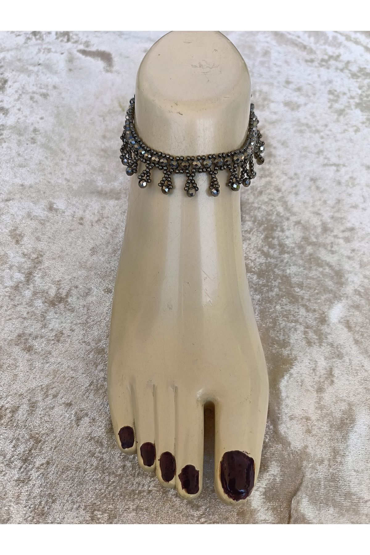MODA Hand Made El yapımı Kadın Kristal Boncuk ve Cam Kum Boncuk Halhal
