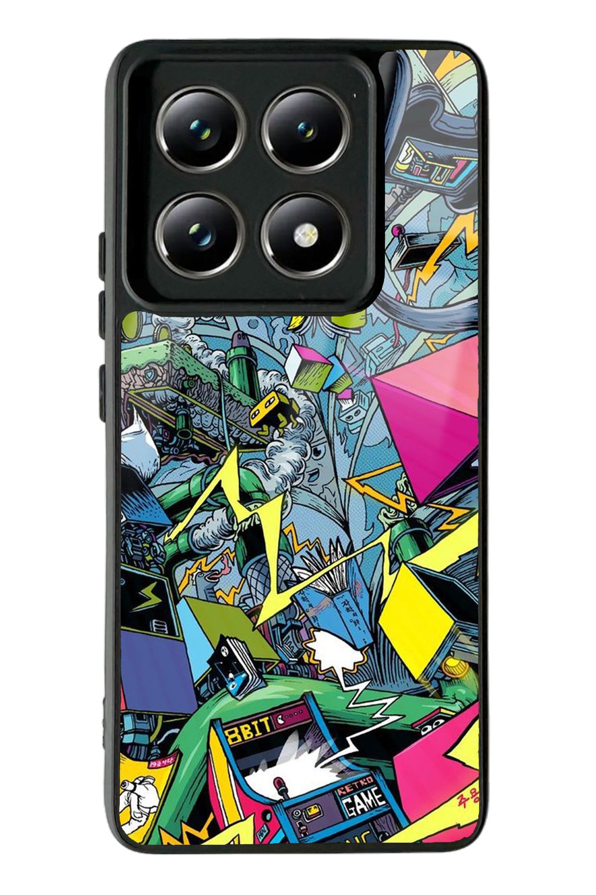 Spoyi Xiaomi Mi 14 T Pro Retro Machine Tasarımlı Glossy Telefon Kılıfı