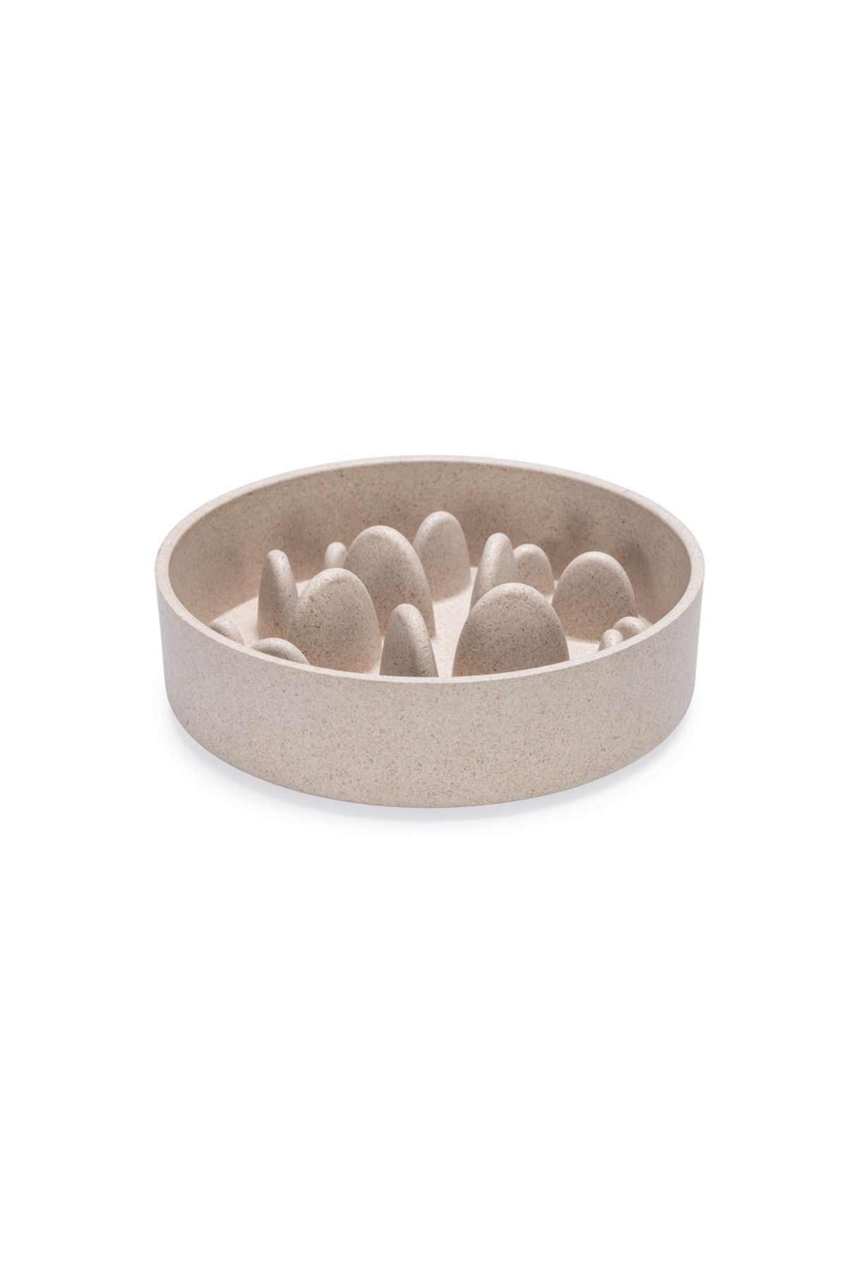 Beeztees DBL Köpek Yavaş Besleme Mama Kabı, Bambu, Bej, 17cm, 800ml