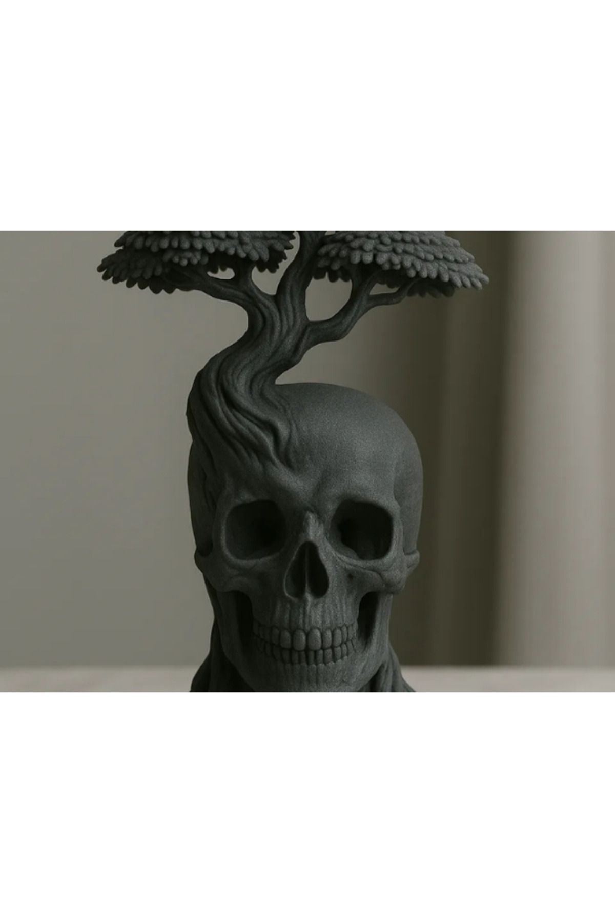 VZMZ Bonsai Ağaçlı Kafatası Heykeli