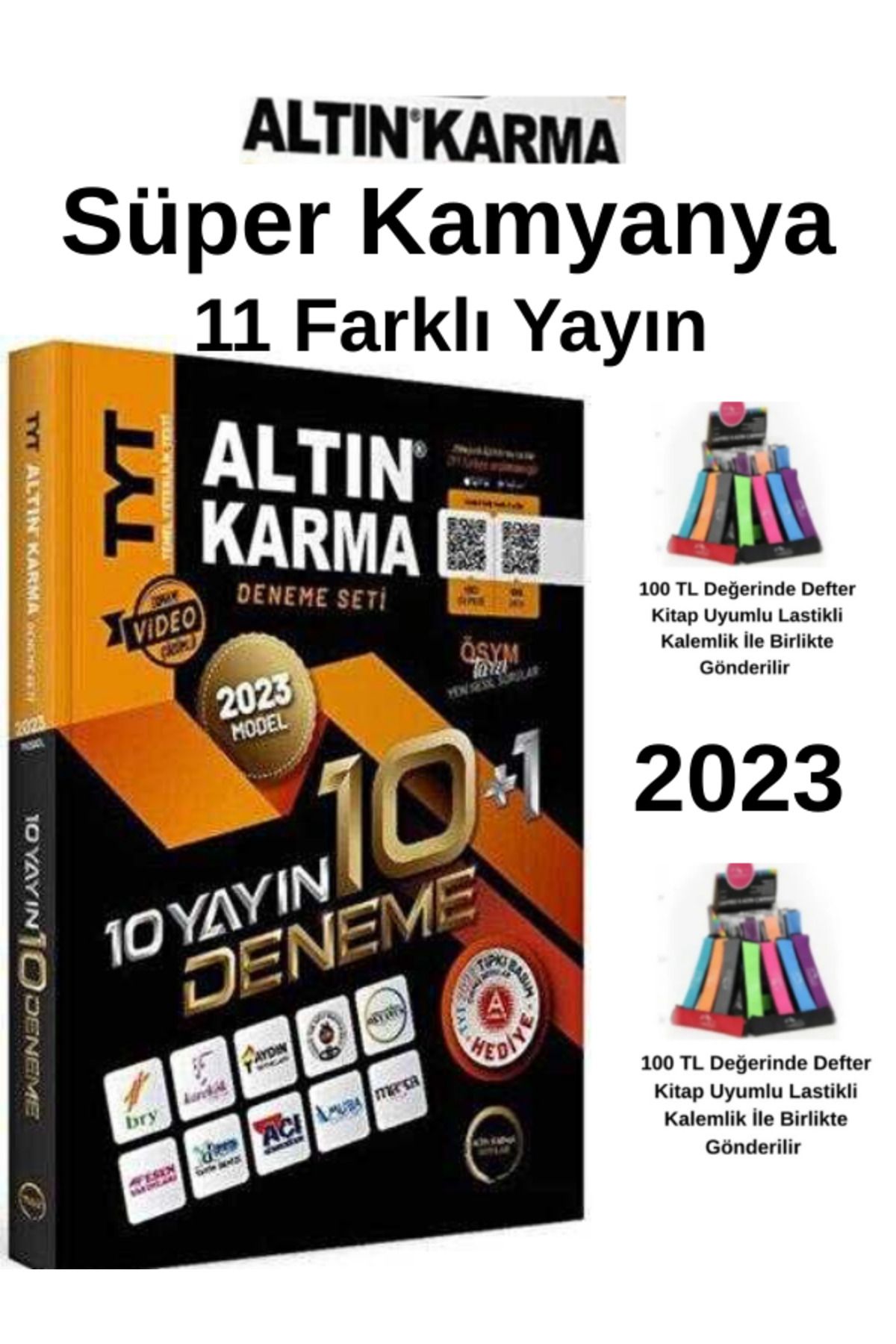 Ens Yayıncılık Altınkarma Tyt 2023 10+1 Farklı Yayın Tüm Dersler Genel Deneme Seti+Lastikli Kalemlik