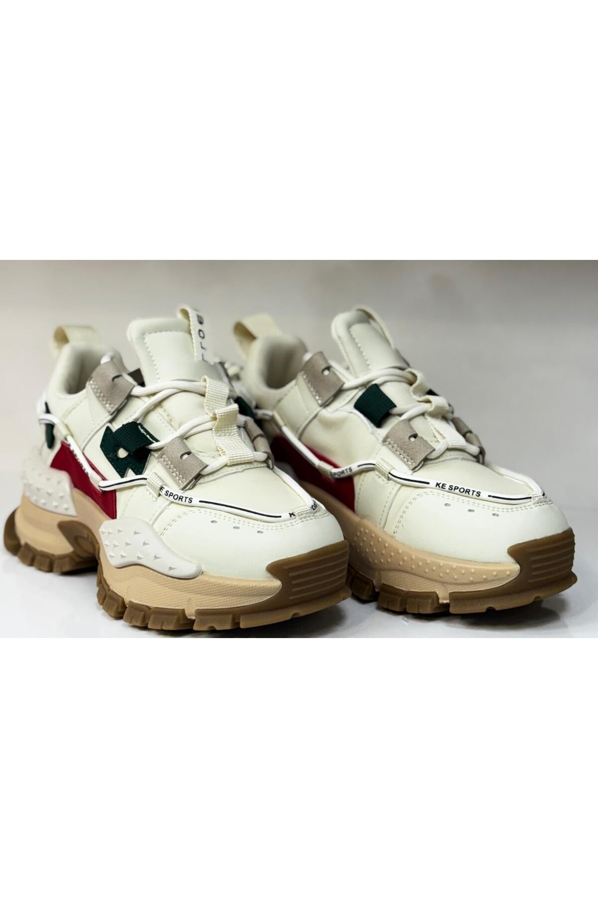 BS BEYAZ SHOES Kadın Sneaker Yüksek Taban Triko Tarz Spor Ayakkabı