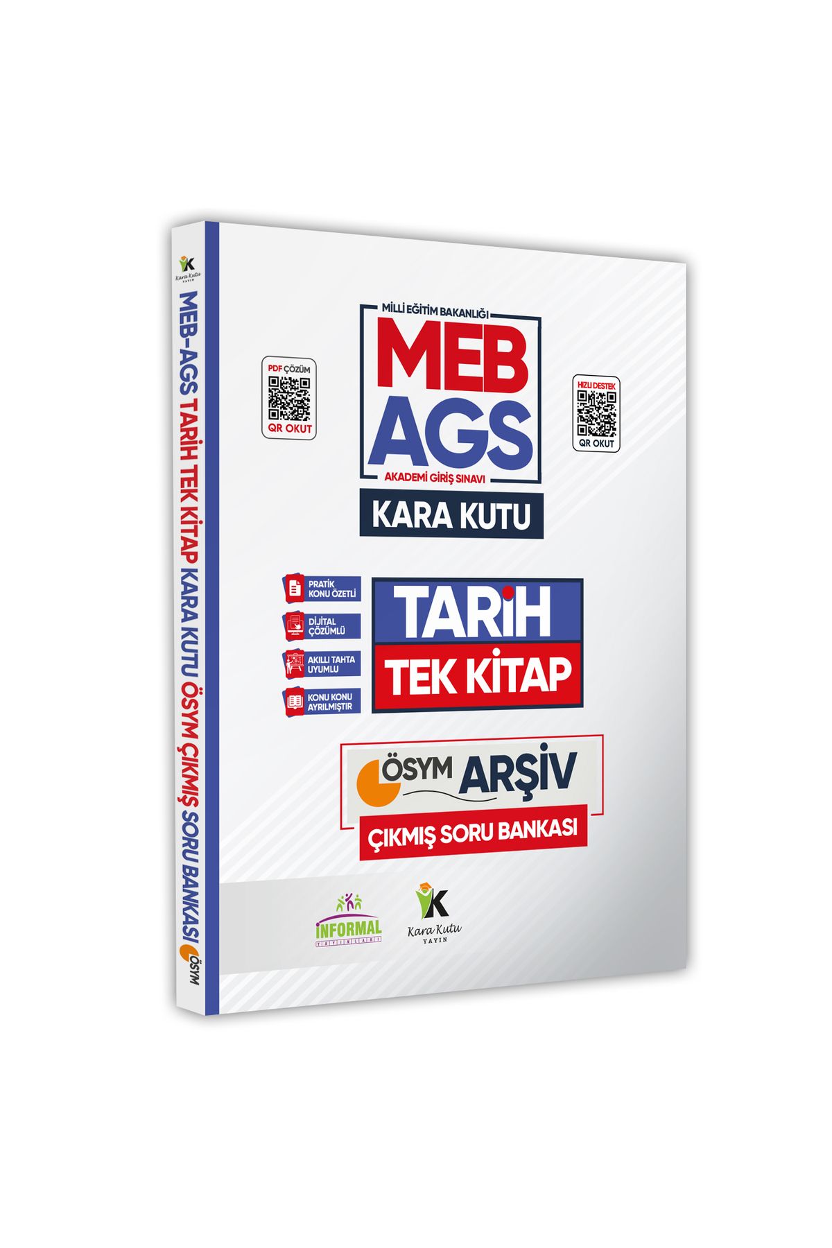 Karakutu Yayınları MEB-AGS Tarihin Kara Kutusu TEK KİTAP ÖSYM Arşiv Çıkmış Soru Bankası Konu Özetli Dijital Çözümlü