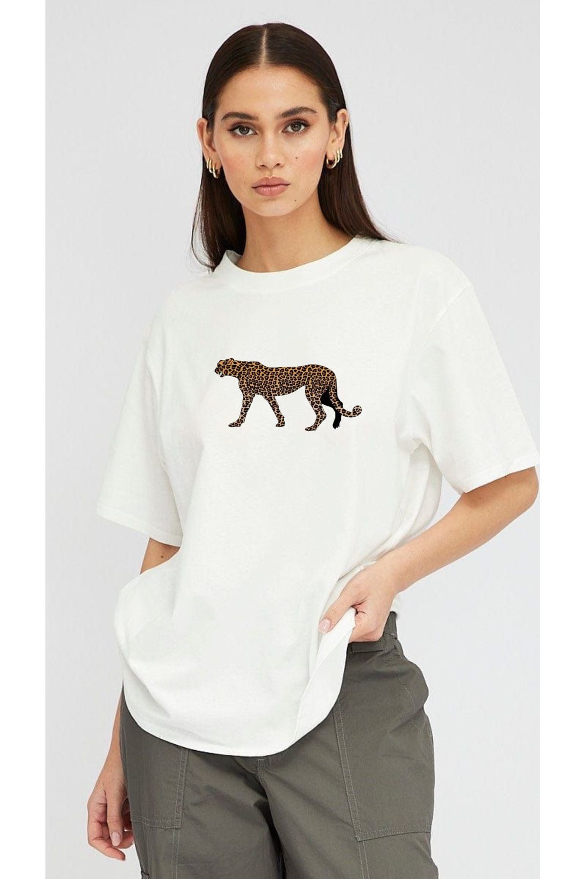 EQİ Leopar baskılı T-shirt