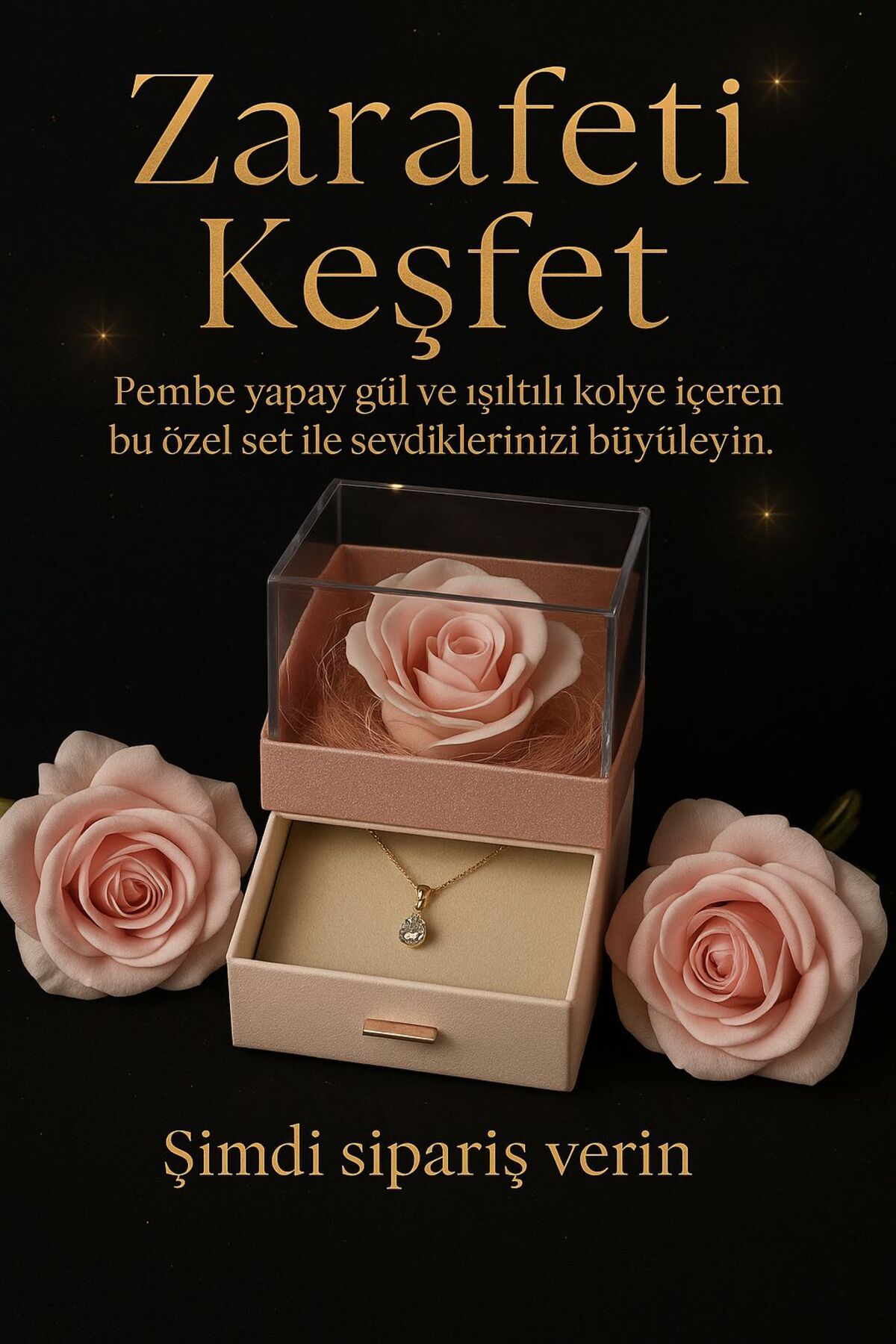 Akarsu Su Damla Kolye Özel Tasarım Kutulu