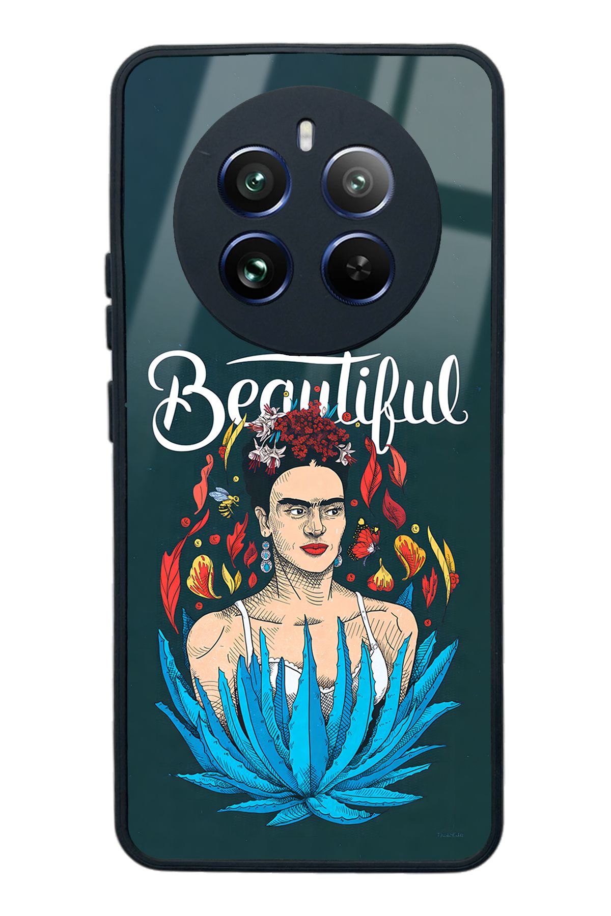 Spoyi Realme 12 Pro Plus  Uyumlu   Beautiful Frida Kahlo Tasarımlı Glossy Telefon Kılıfı