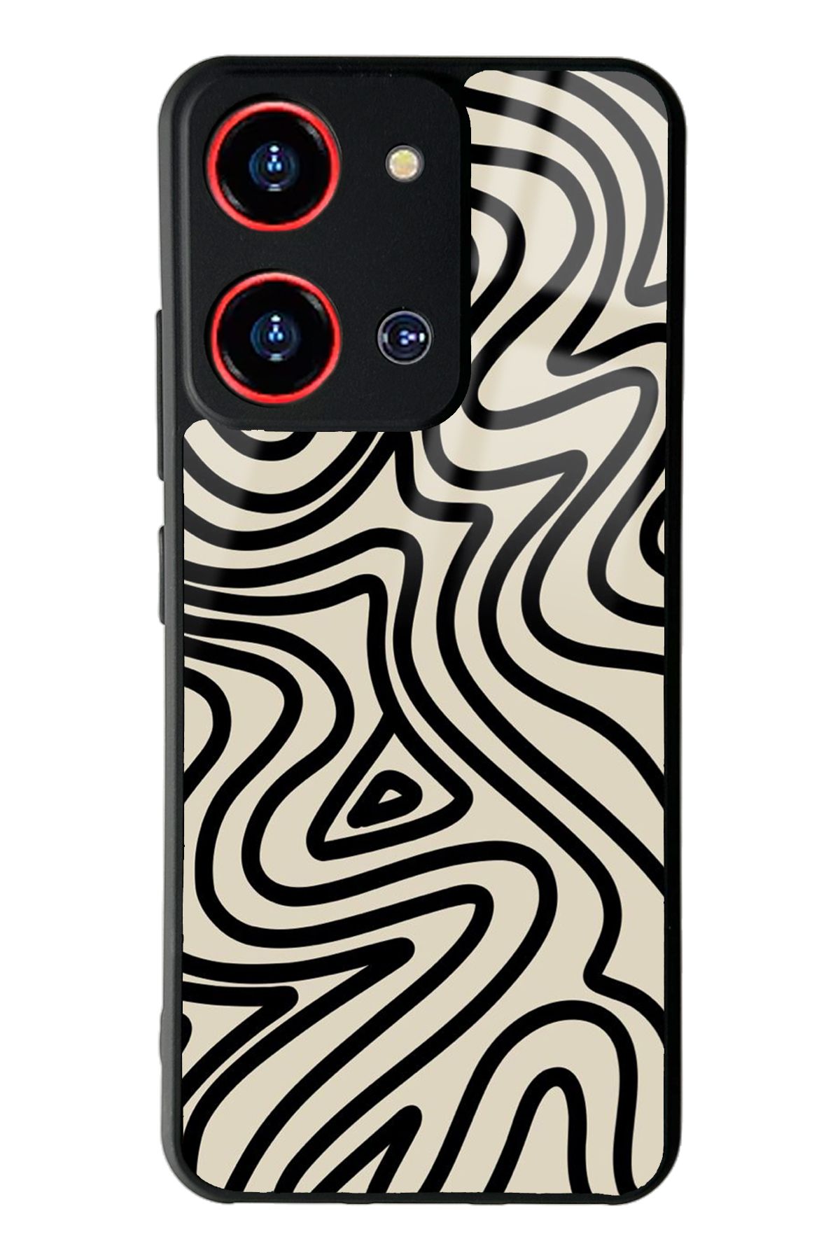 Spoyi Reeder S19 Max Pro S Zoom Bej Geometrik Tasarımlı Glossy Telefon Kılıfı