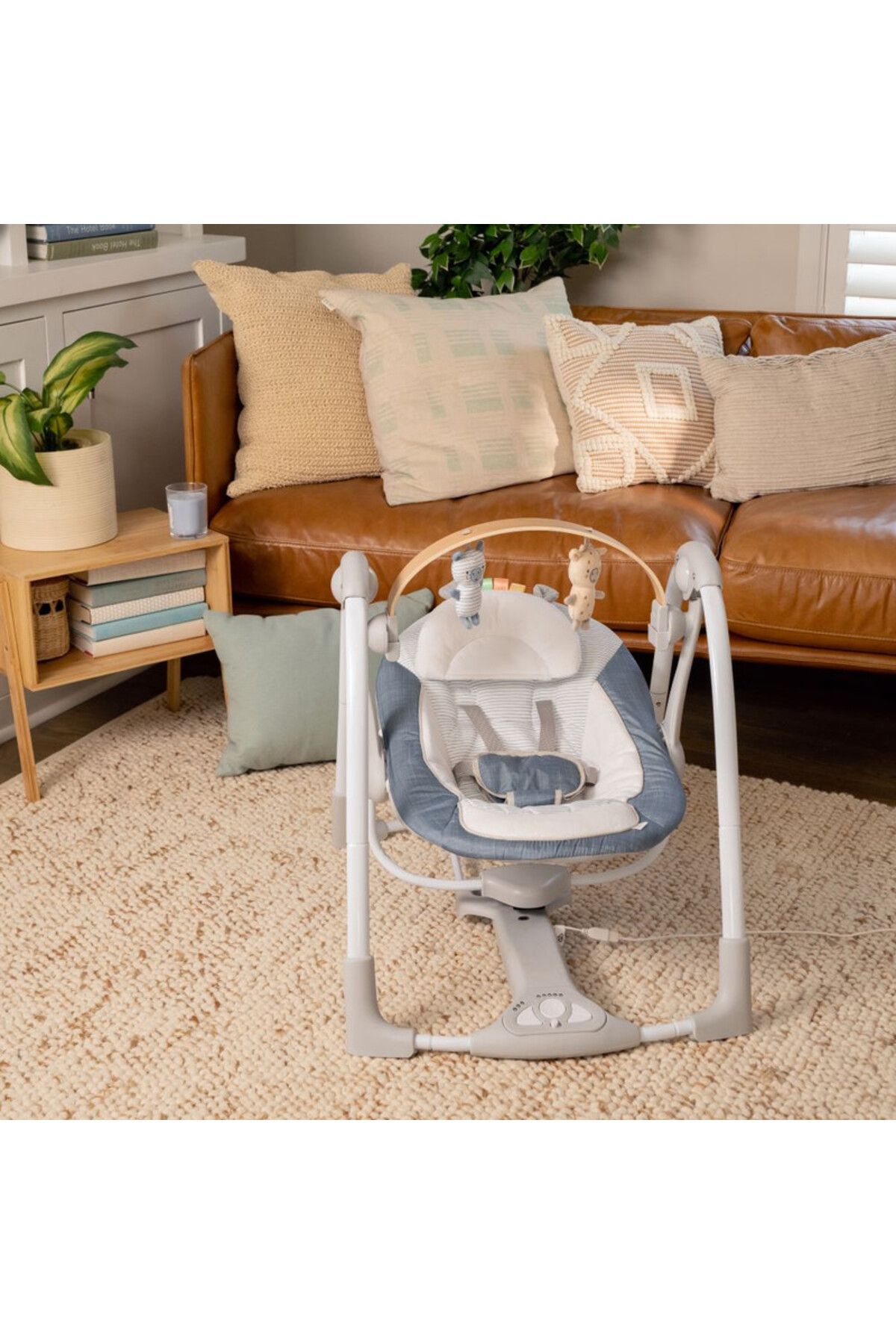 Ingenuity-Swing 'n Go Portable Swing - Chambray (Ages 0-9 months or up to 20 lbs) 6