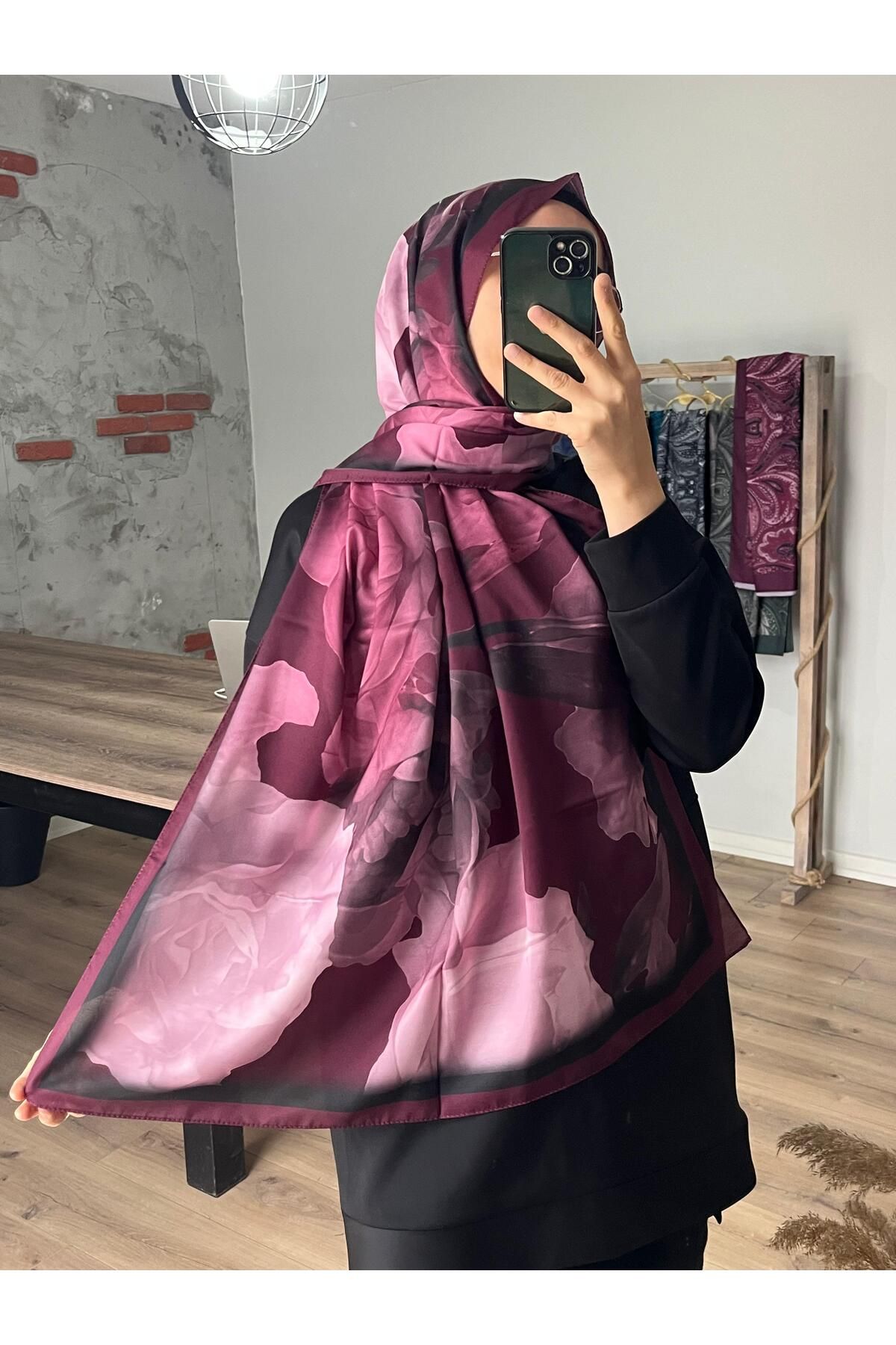 Merwiss Lotus Desen Soft Mürdüm Şal