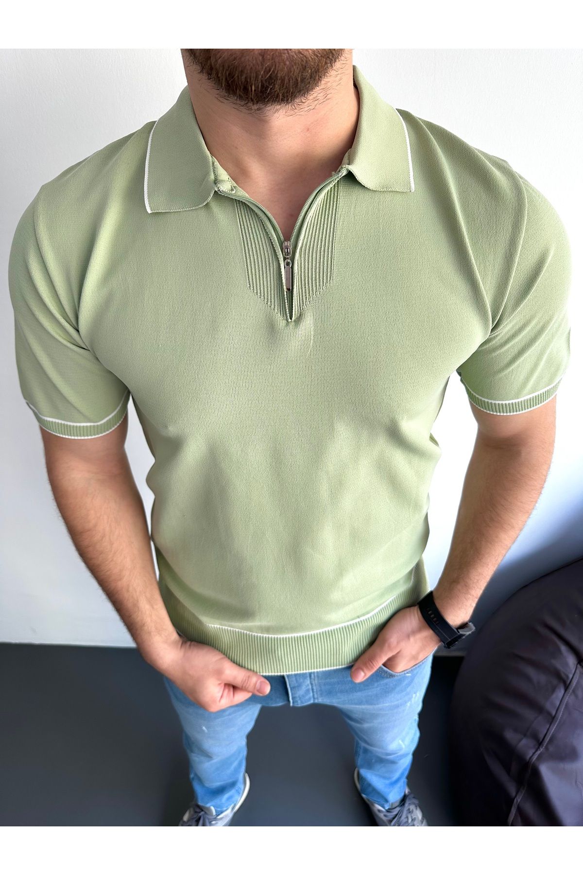tiggirmoda Polo Yaka Triko Tişört