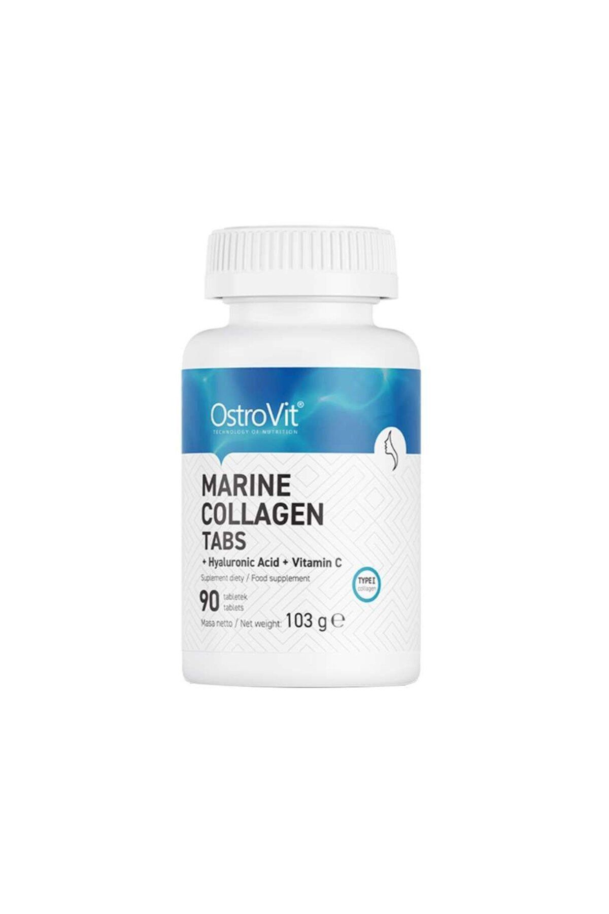Ostrovit Colagen Marin + Acid Hialuronic + Vitamina C 90 Tablete, Ostrovit, Supliment Pentru Piele - One Size
