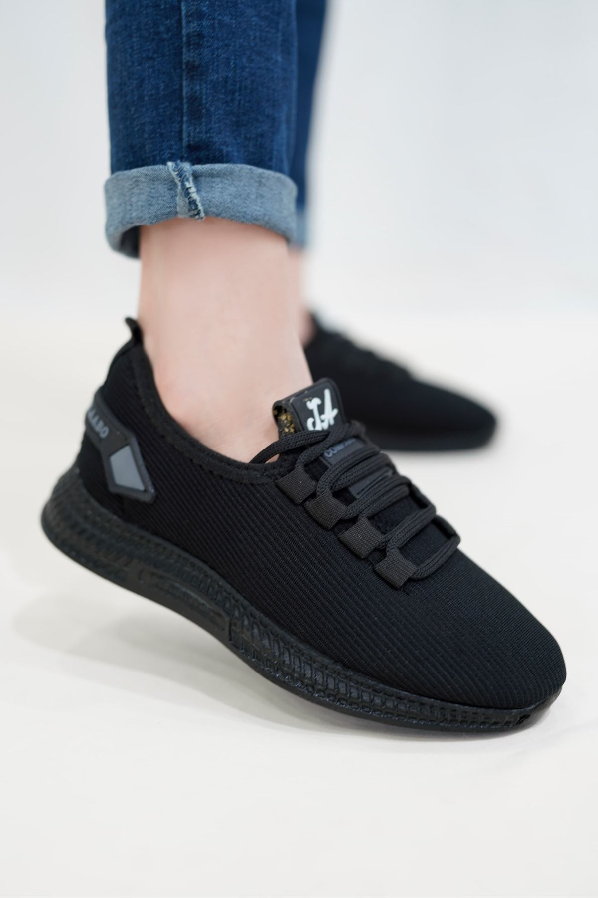 mihra home Unisex Siyah Günlük Rahat Triko Spor Ayakkabı Sneaker MİHRA4044