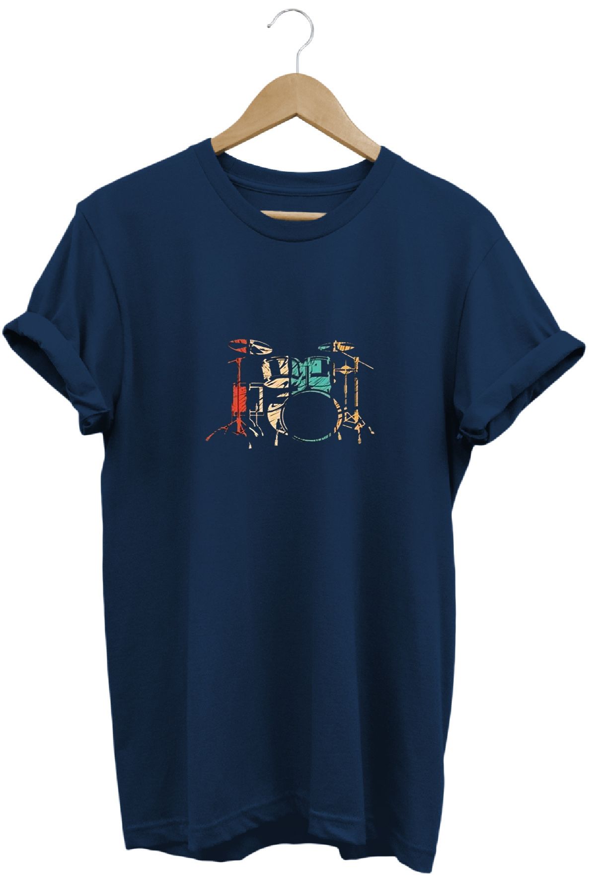 remonz Bateri Baskılı %100 Pamuk Regular Fit Bisiklet Yaka T-shirt