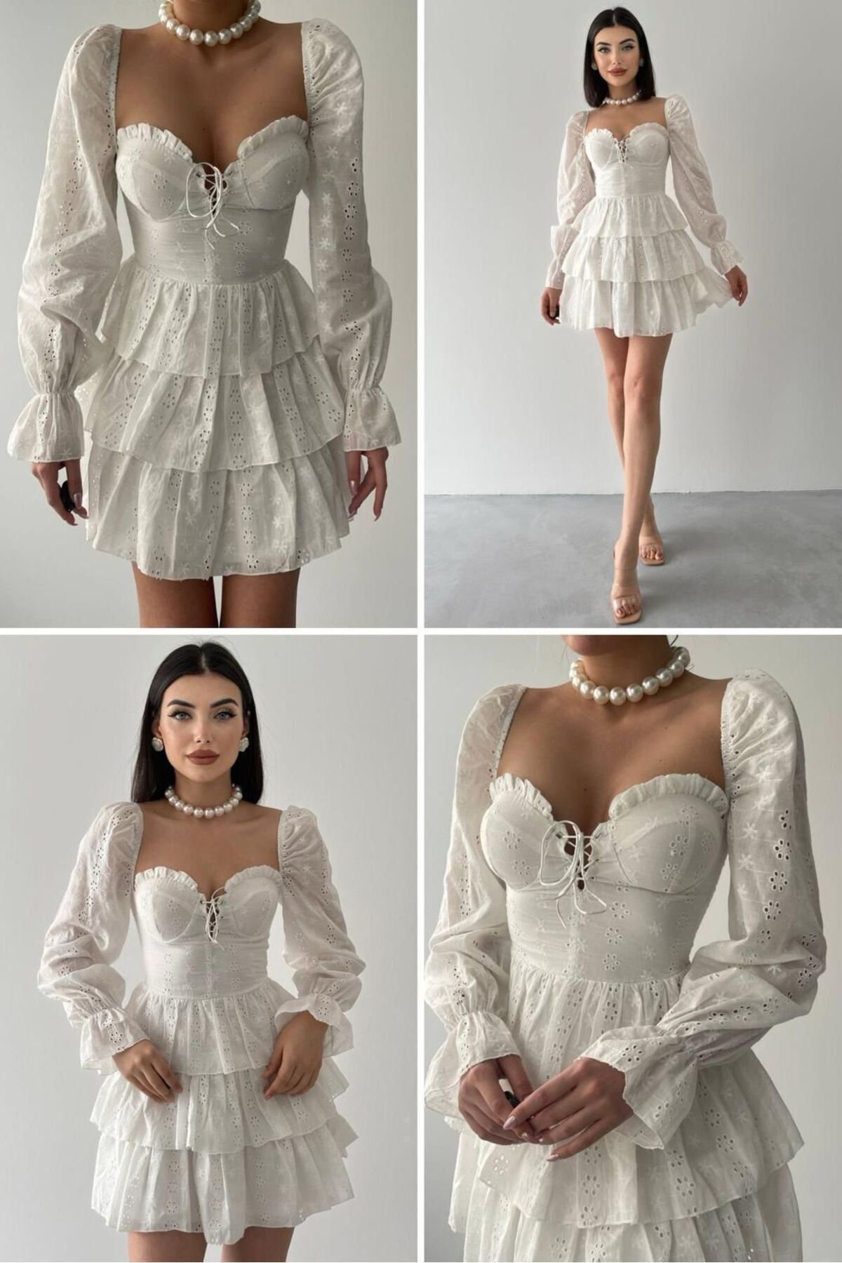 gülcanla moda Fisto Mini Kat Kat Elbise