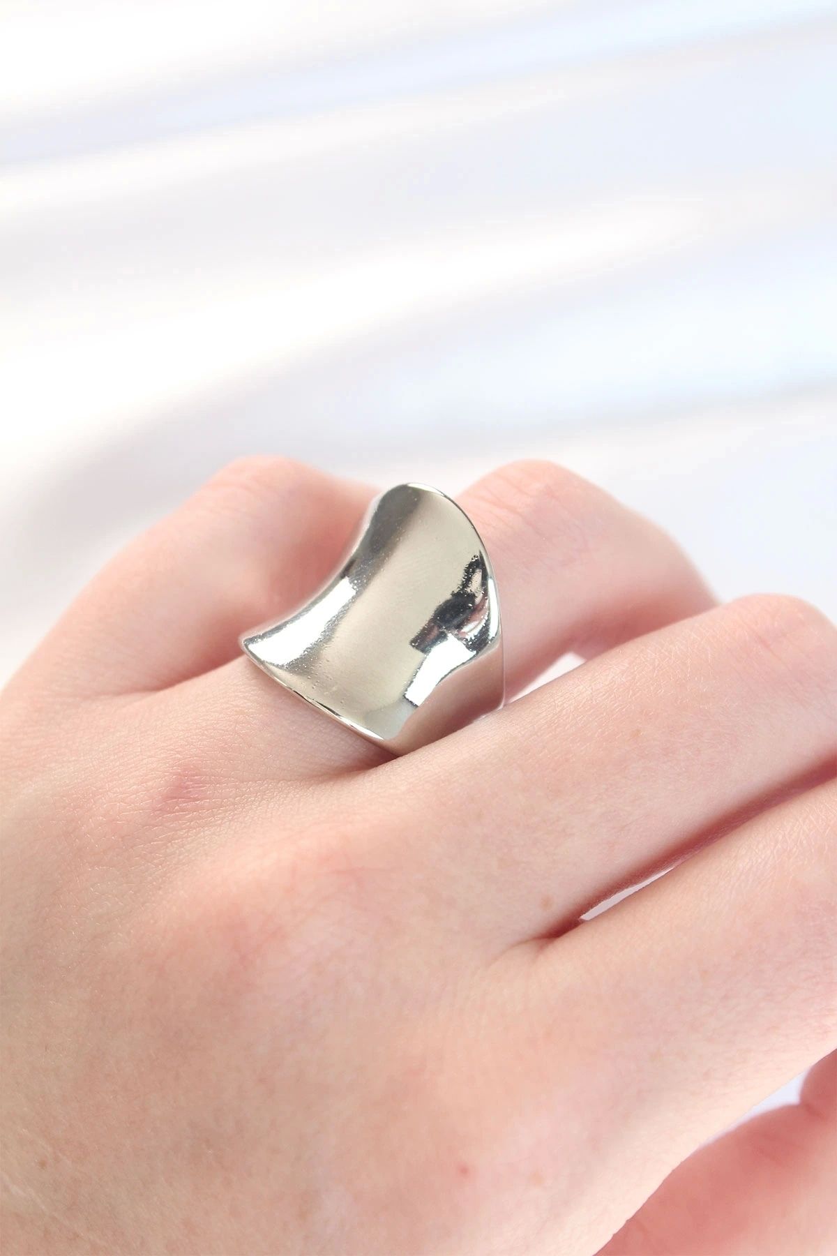 STOREMAX Silver Renk Ayarlanabilir Kavisli Ayna Yüzük