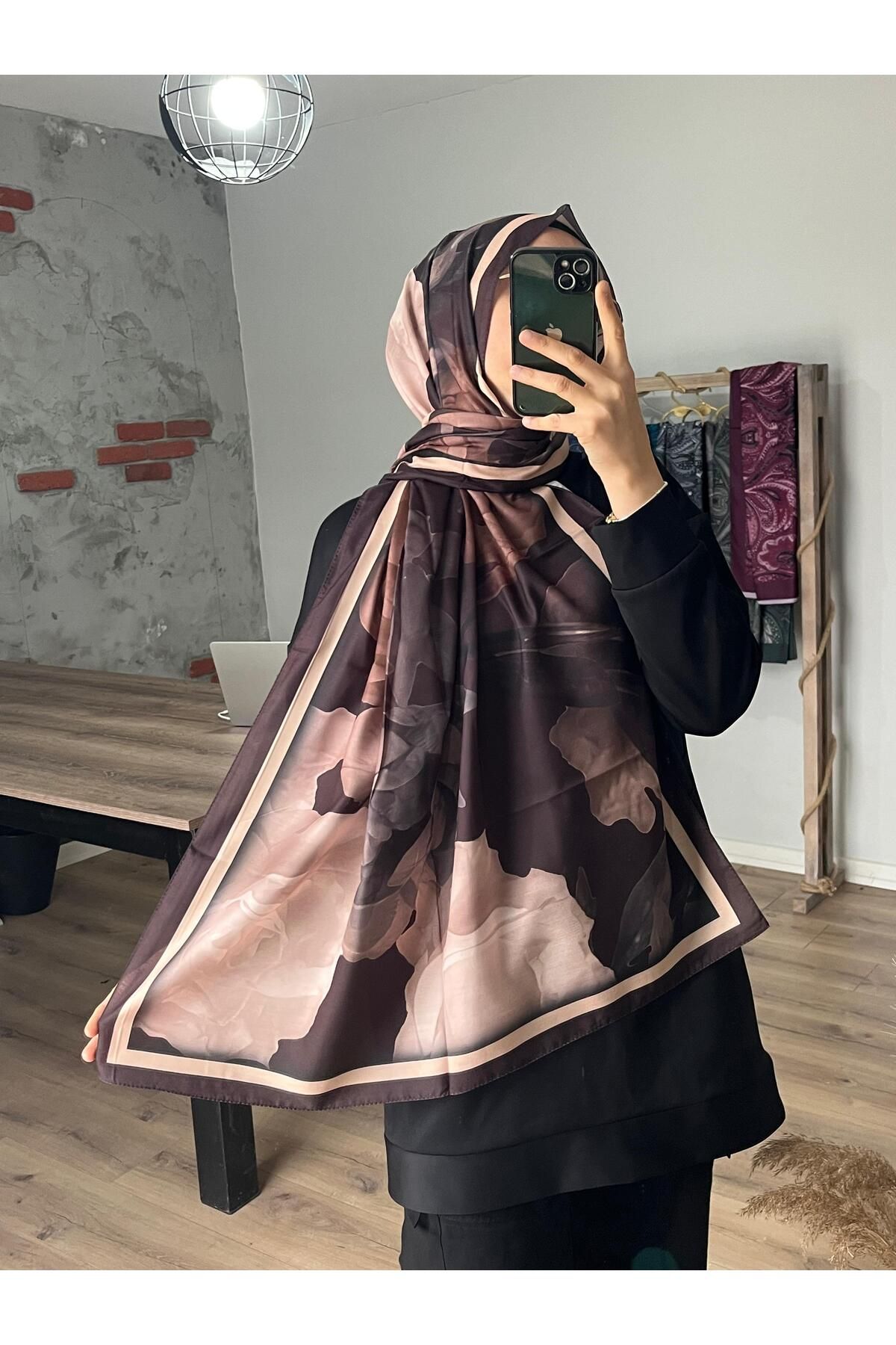 Merwiss Lotus Desen Soft Kahverengi Şal